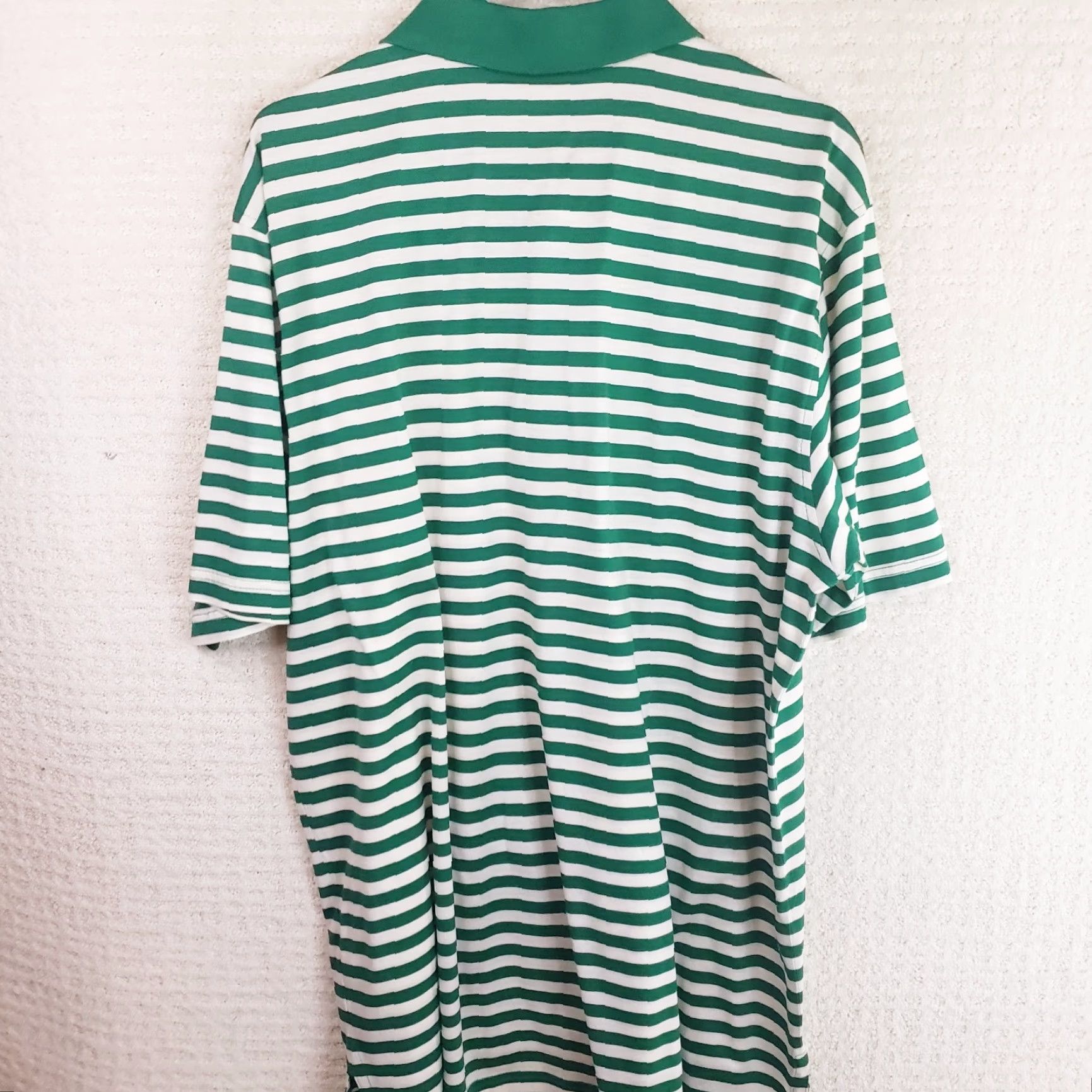 Vintage Martin Polo Shirt Men L Green White Short Sleeve Pima Cotton Striped Polo Golf Casual Stretch Size US L / EU 52-54 / 3 - 7 Thumbnail