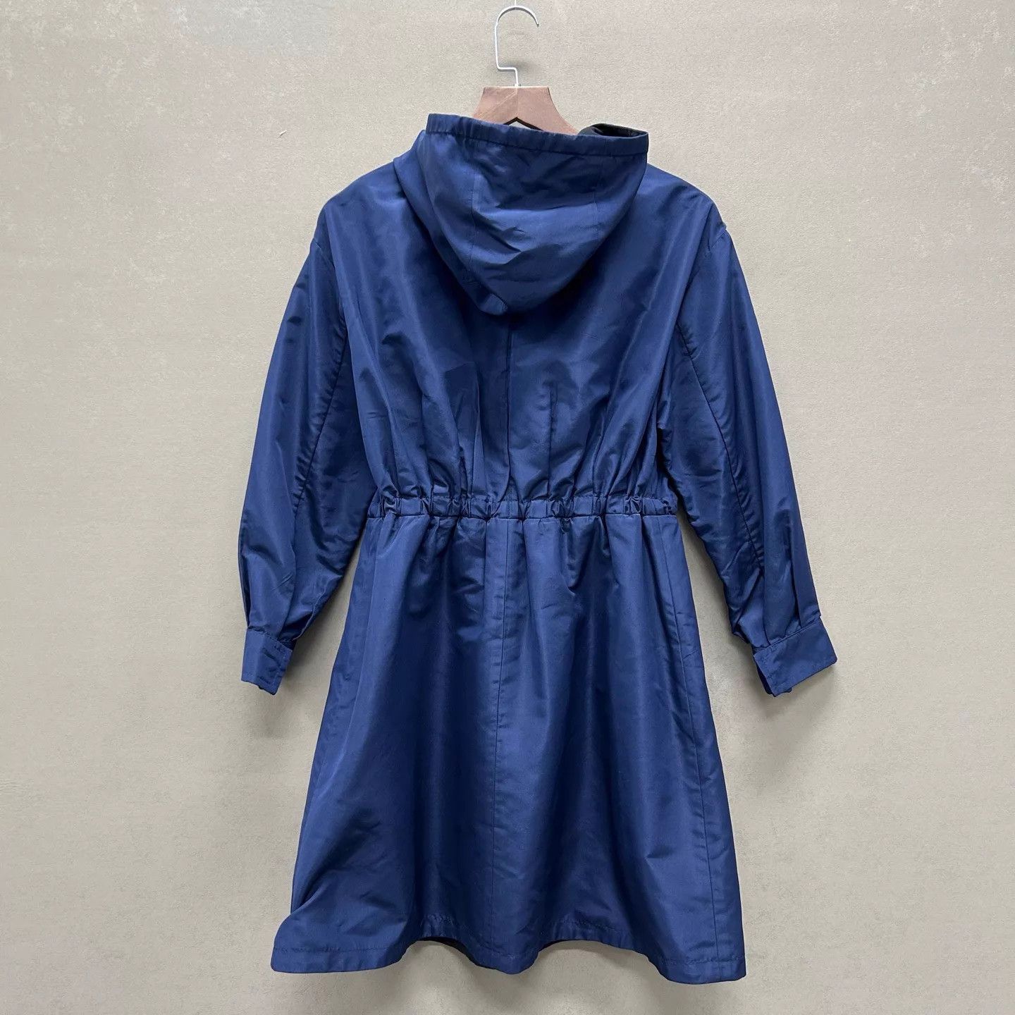 Prada Prada Navy Blue Long Waist-Cinched Nylon Coat Size 38 Size XS / US 0-2 / IT 36-38 - 2 Thumbnail