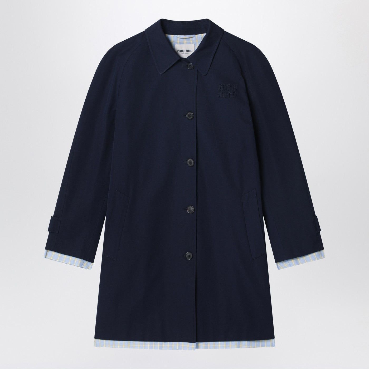 Miu Miu Miu Miu Blue Cotton Overcoat Size M / US 6-8 / IT 42-44 - 1 Thumbnail