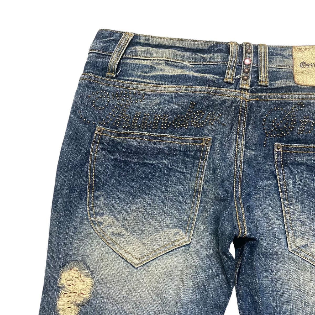 Le Grande Bleu (L.G.B.) Gennaro Denim Studded Distressed Skinny Jeans Size US 30 / EU 46 - 11 Thumbnail
