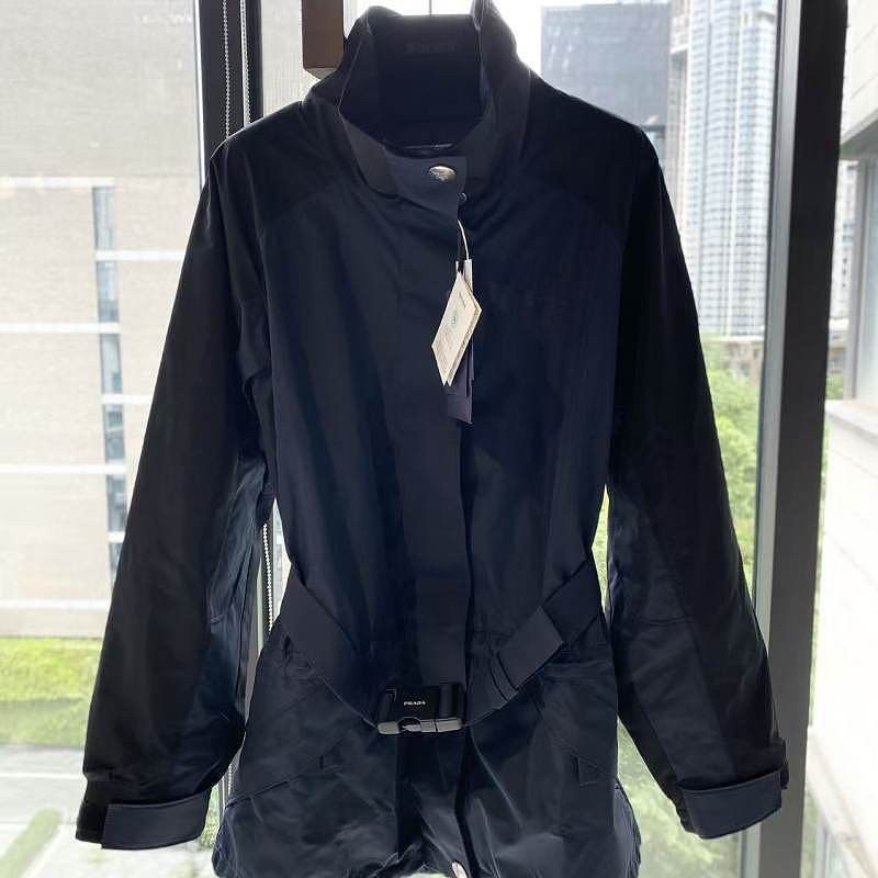 Prada Prada Navy Black Belted Jacket Size 36 Size XS / US 0-2 / IT 36-38 - 1 Thumbnail