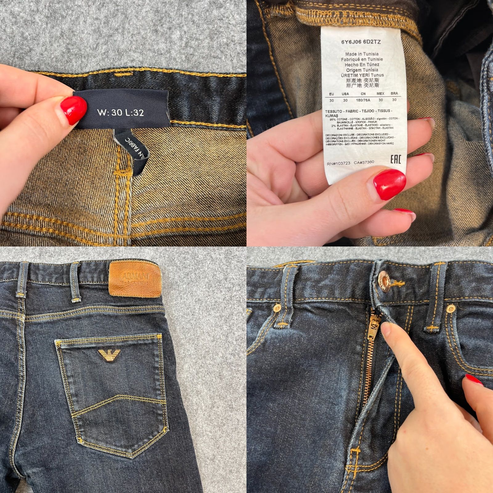 Vintage Armani Jeans Jeans Slim Skinny 30 Dark Wash Blue Stretch J06 GA Men Size US 30 / EU 46 - 8 Thumbnail