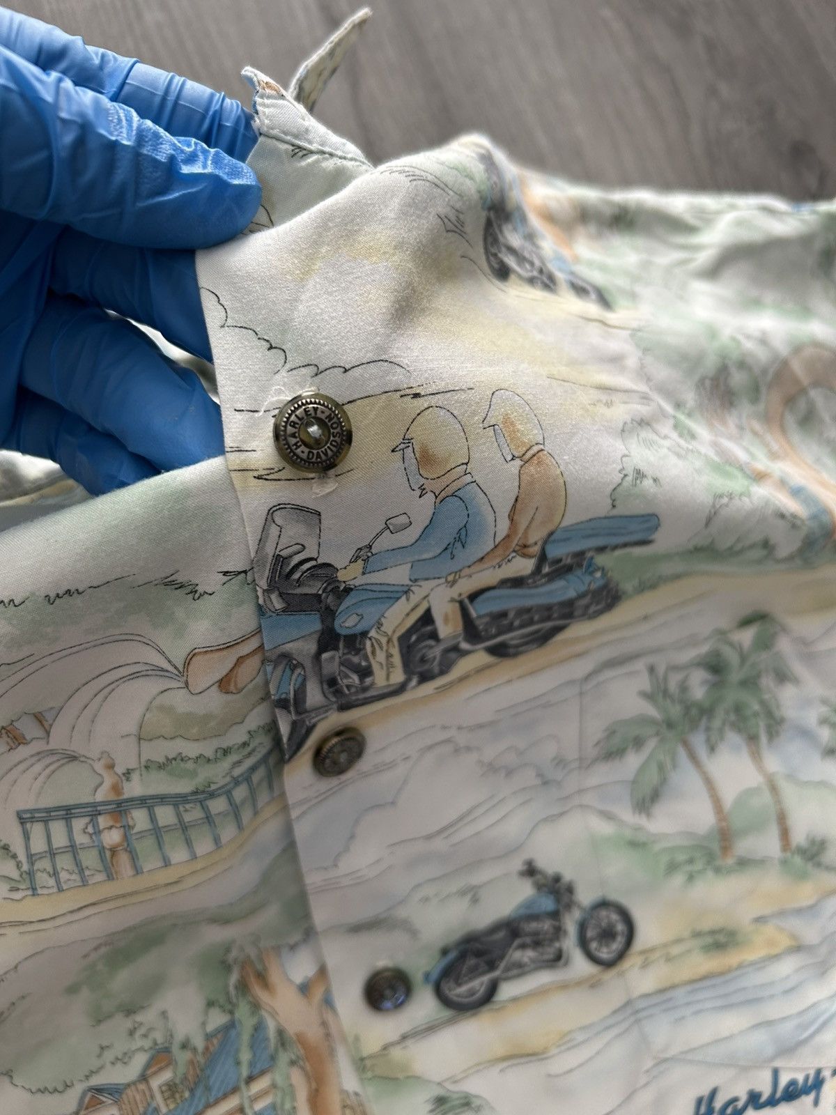 Harley Davidson Vintage 90s Harley Davidson shirt with a unique print harley Size US L / EU 52-54 / 3 - 4 Thumbnail