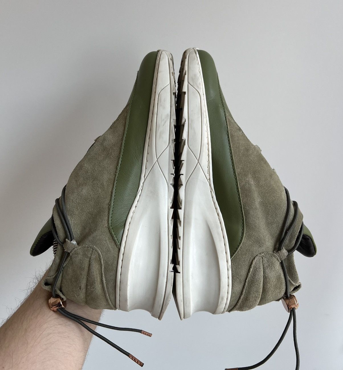 Filling Pieces Filling Pieces Leather/Suede Green Low Top Sneakers Size US 9 / IT 39 - 7 Thumbnail