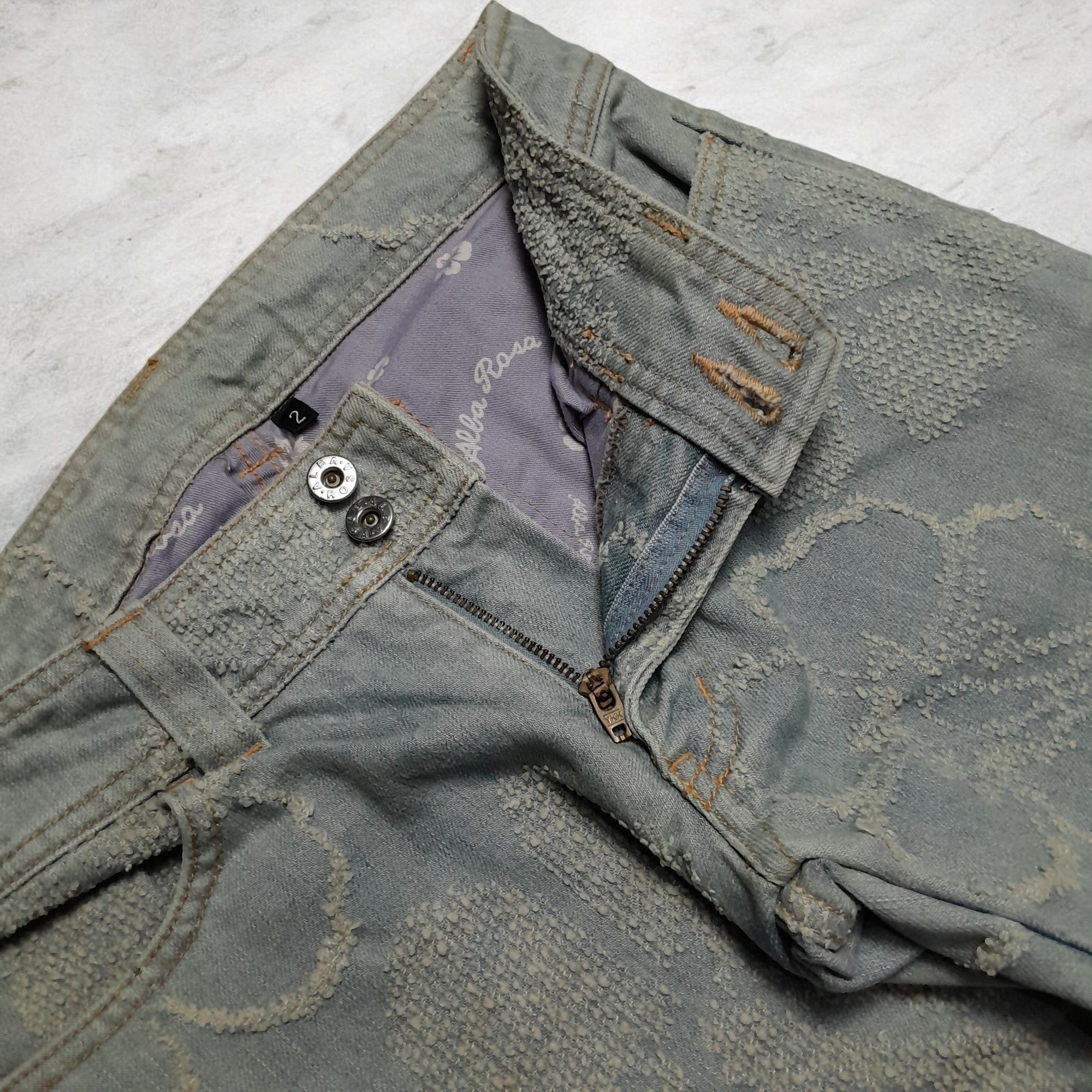 Japanese Brand × Tornado Mart Alba Rosa Pattern Flare Jeans Size US 30 / EU 46 - 8 Thumbnail