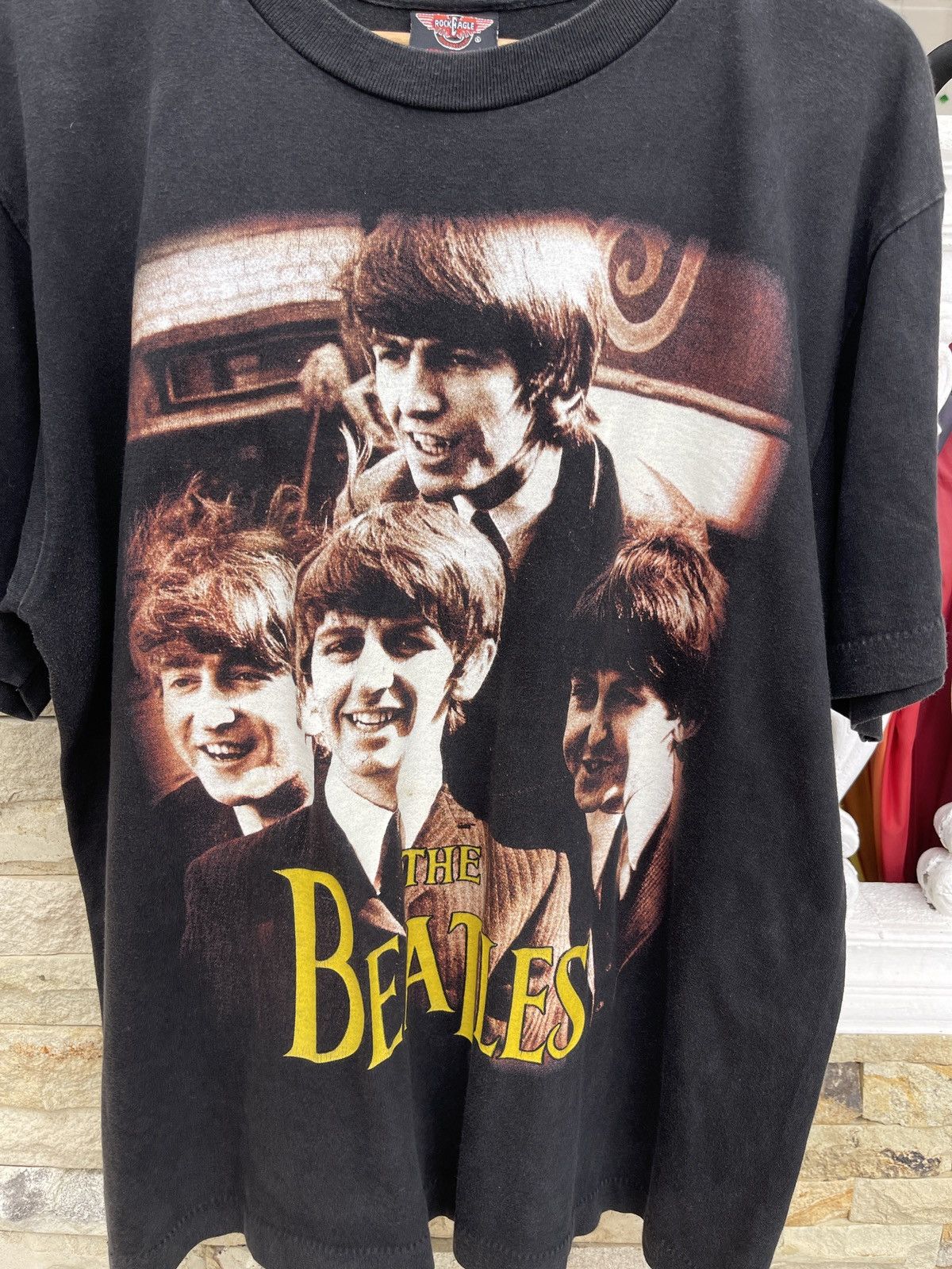 Band Tees Last Drop🔥Rare🔥Vintage 90s FADED The Beatles Bootleg T Shirt Size US L / EU 52-54 / 3 - 4 Thumbnail