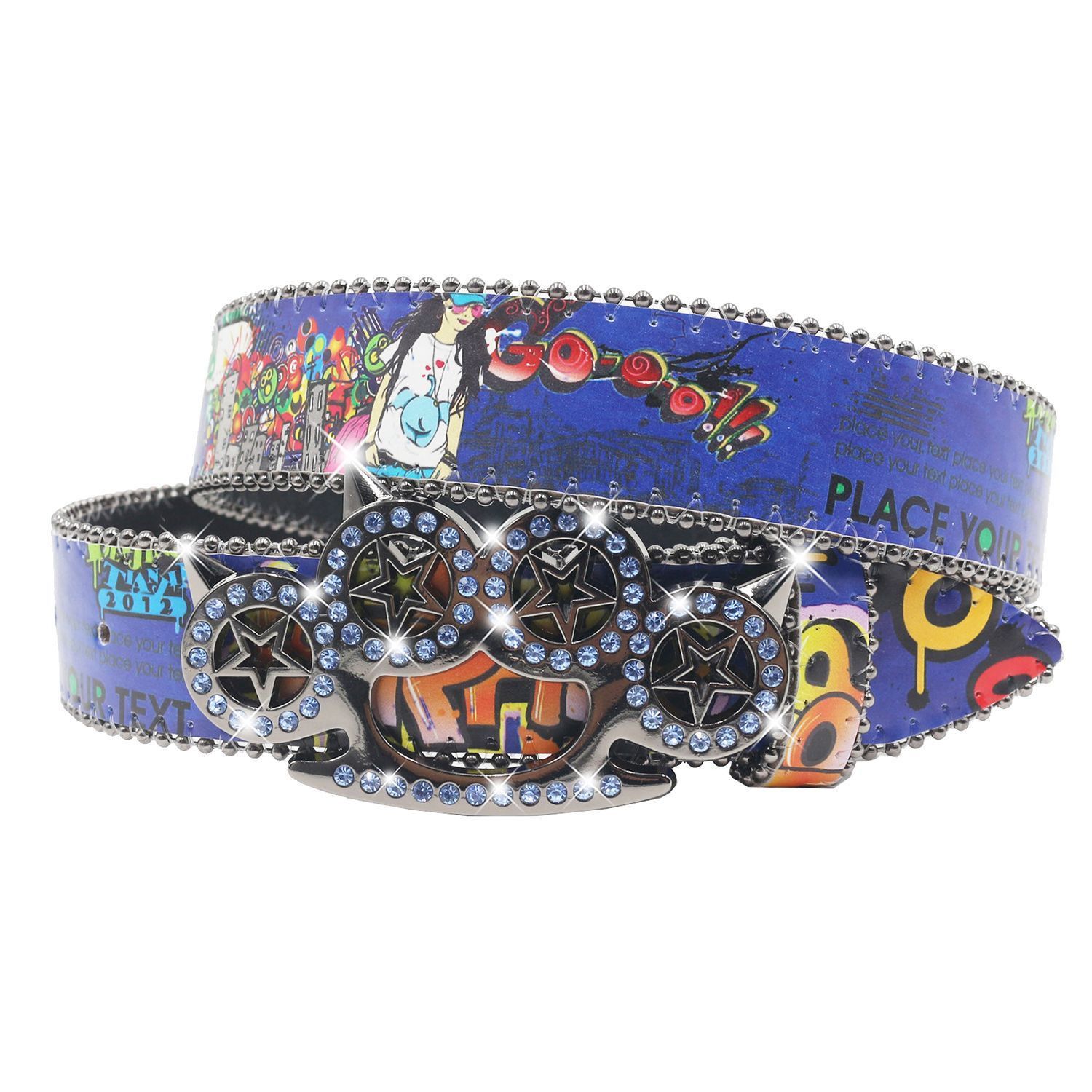 Designer Hip-hop Vintage Belt Riveted Belts Menswear Accessories Size ONE SIZE - 1 Thumbnail