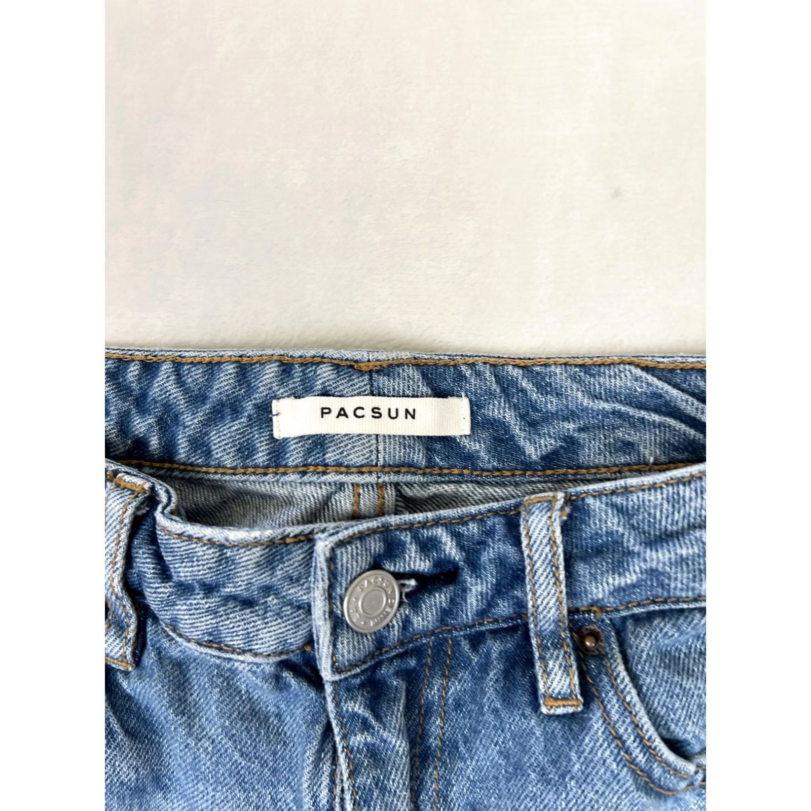 Pacsun PacSun Womens 25 Blue Medium Wash High Rise Relaxed Straight Denim Jeans Size 42" / US 20 - 4 Thumbnail