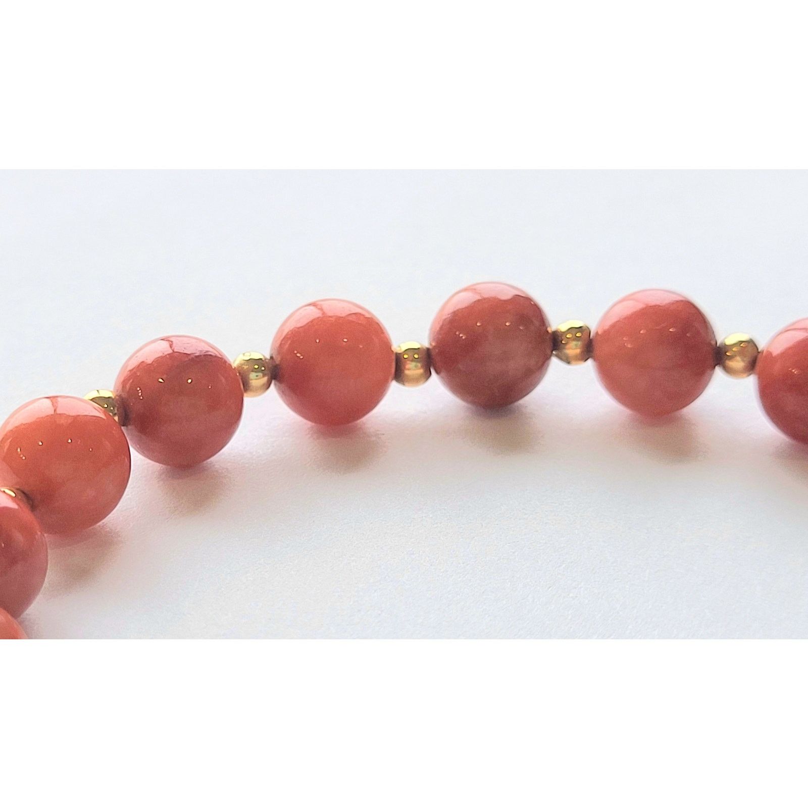 Other 14K Vintage Red Jade Jadeite + Gold Bead Bracelet FREE SHIP Size ONE SIZE - 7 Thumbnail