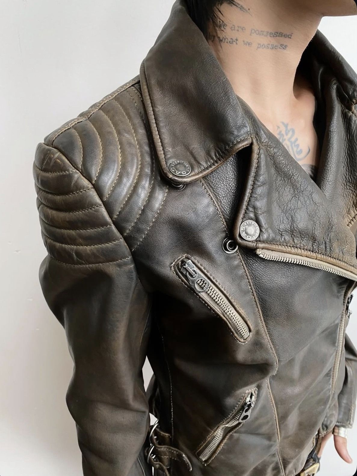 14th Addiction GAS Leather Biker Jacket Size US S / EU 44-46 / 1 - 3 Thumbnail