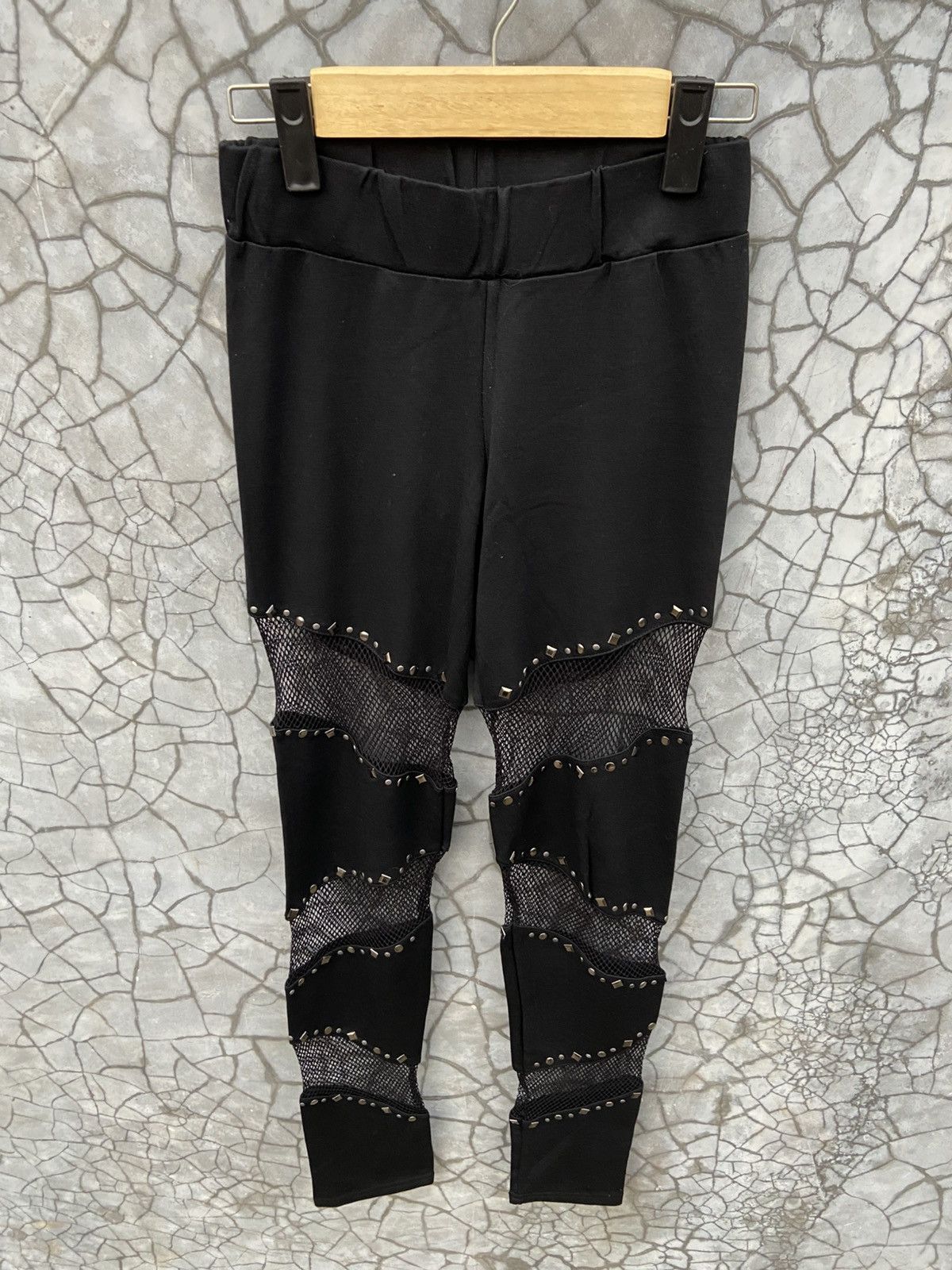 If Six Was Nine × KMRii × Le Grande Bleu (L.G.B.) Vintage Ghost Of Harlem Punk Rock Gothic Mesh Studd Legging Size US 32 / EU 48 - 4 Thumbnail