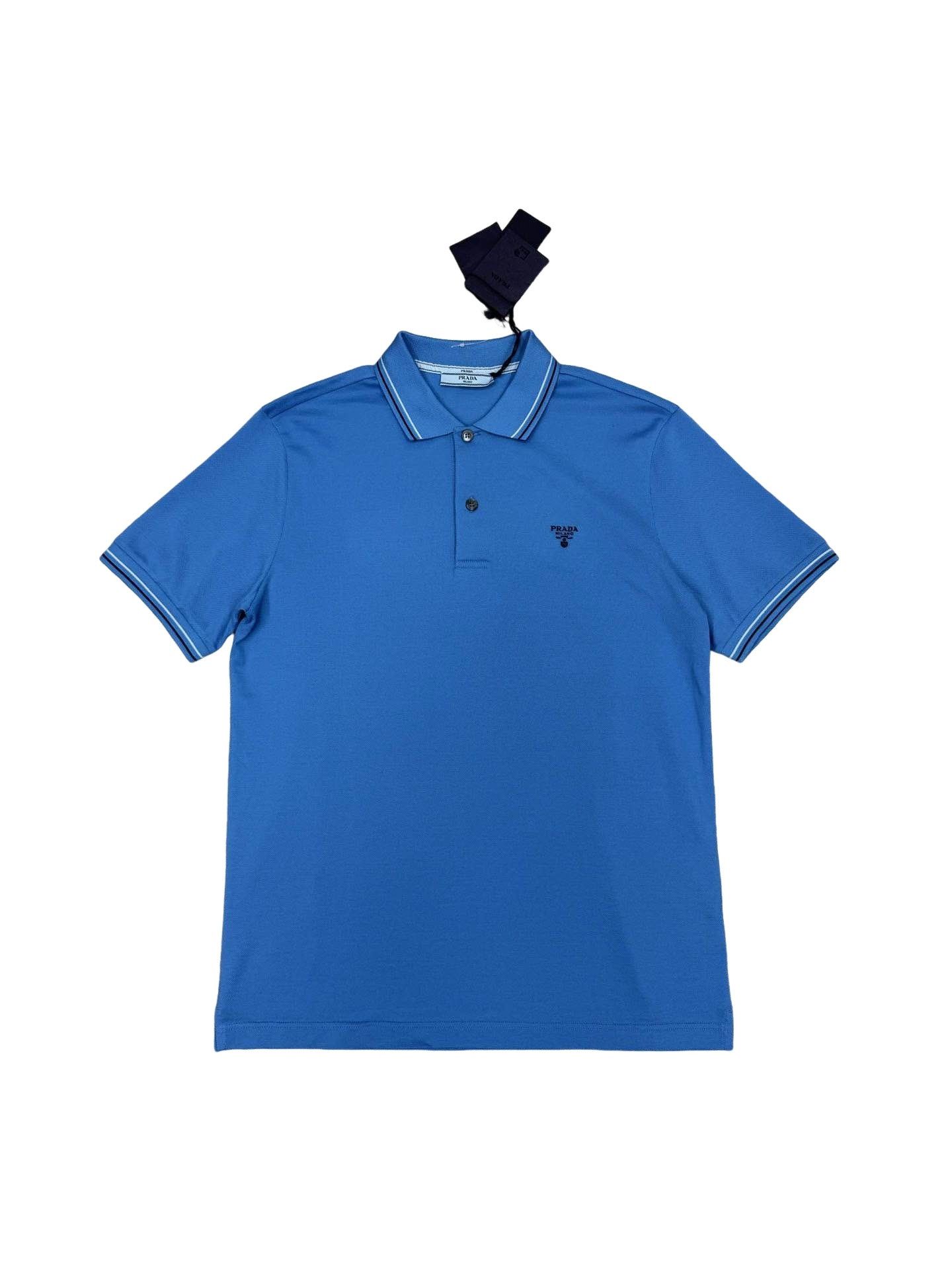 Prada Prada Navy Blue size S FW18 logo Polo Shirt | Grailed