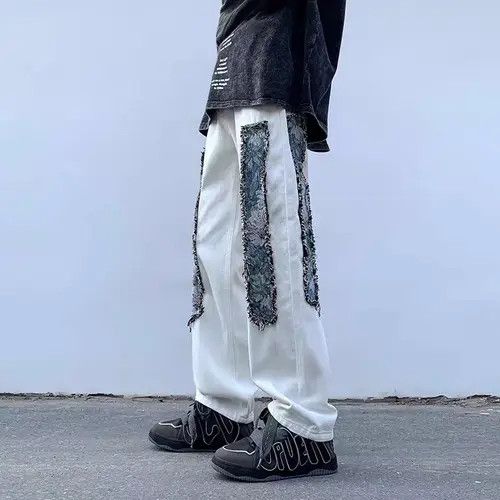 VIBE Street patchwork contrast embroidered heavyweight jeans Size US 30 / EU 46 - 1 Thumbnail