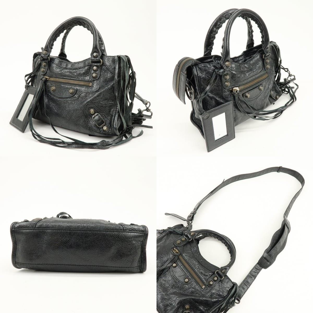 Balenciaga Balenciaga Mini City Lambskin Shoulder Bag Black Size ONE SIZE - 3 Thumbnail