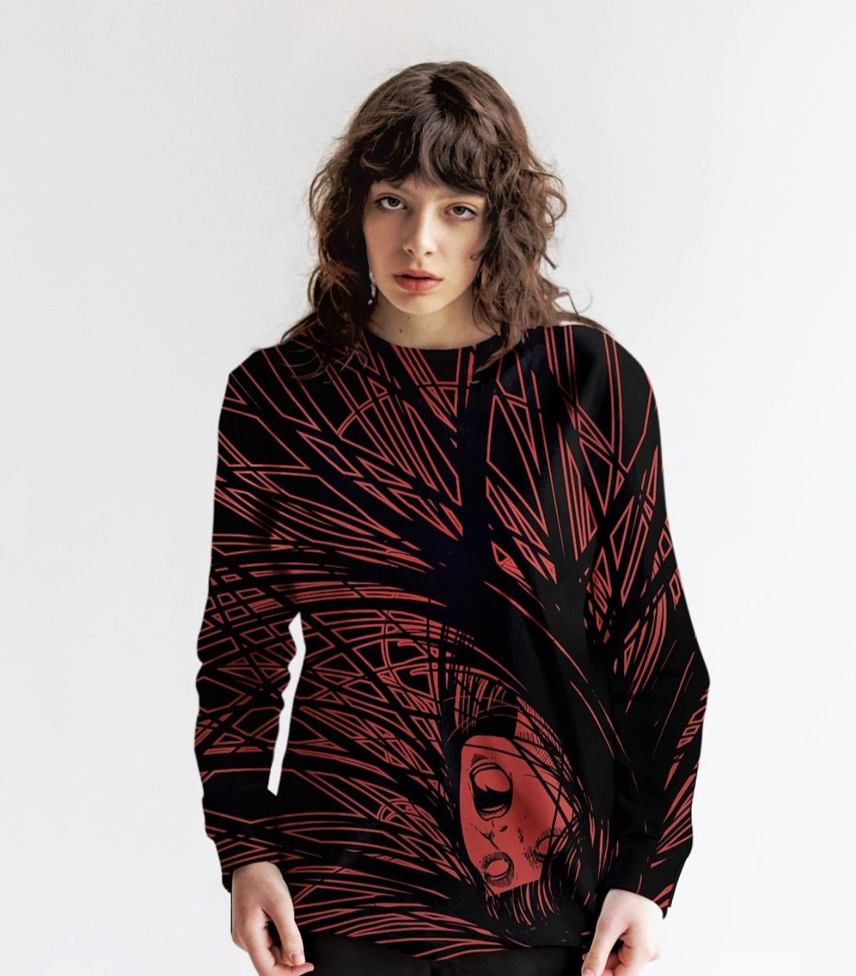 Anime Junji Ito Long Sleeve TShirt Tomie x Uzumaki Full Print Size US L / EU 52-54 / 3 - 9 Thumbnail