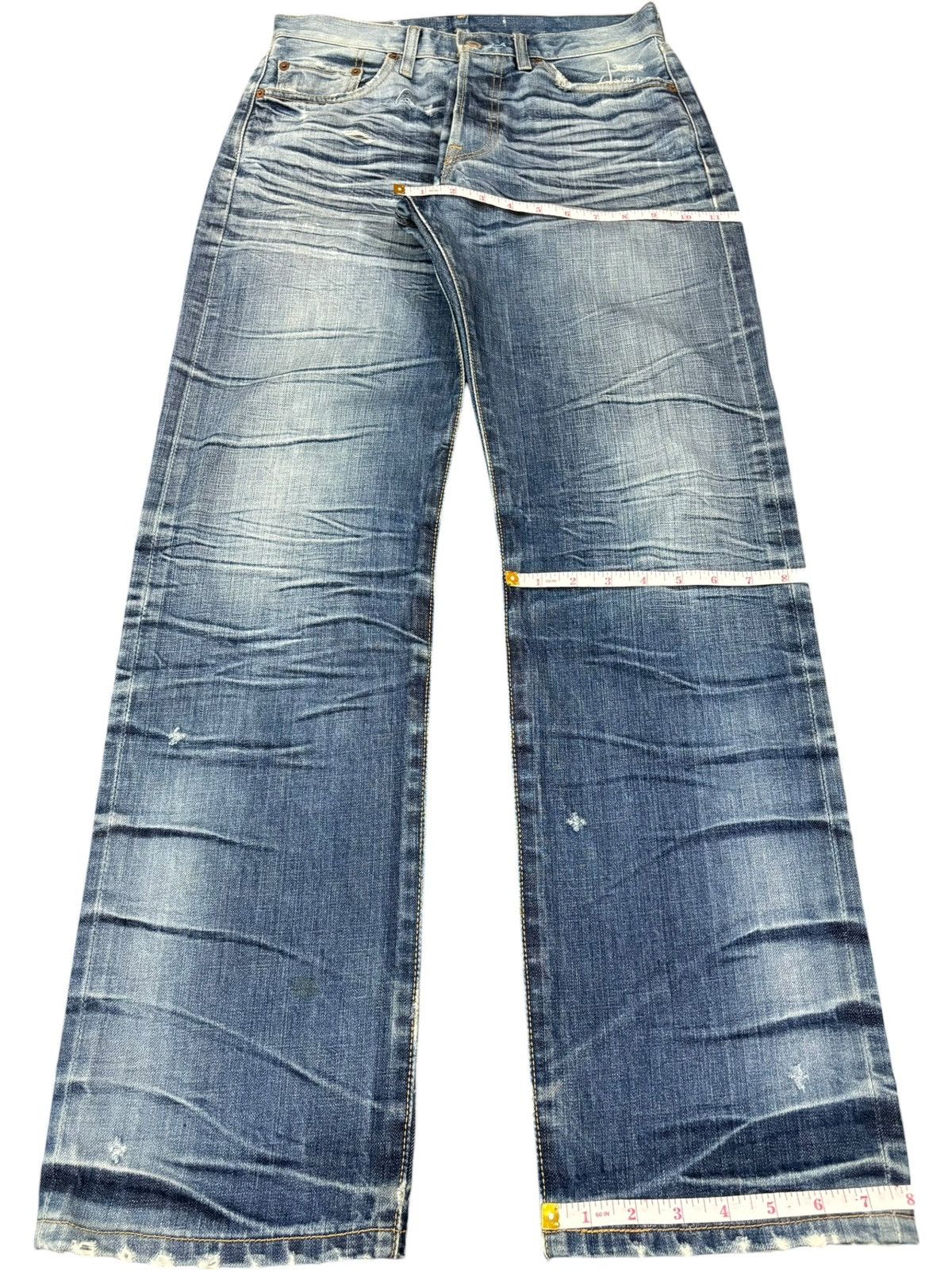Levi's Vintage 90s Levis 501 Whisker Honeycomb Distress Loose Jeans Size US 28 / EU 44 - 13 Thumbnail