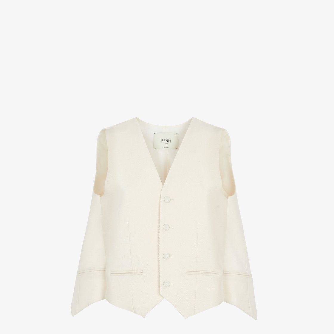Fendi o1s1wg110825 Gilet in White Size L / US 10 / IT 46 - 1 Thumbnail