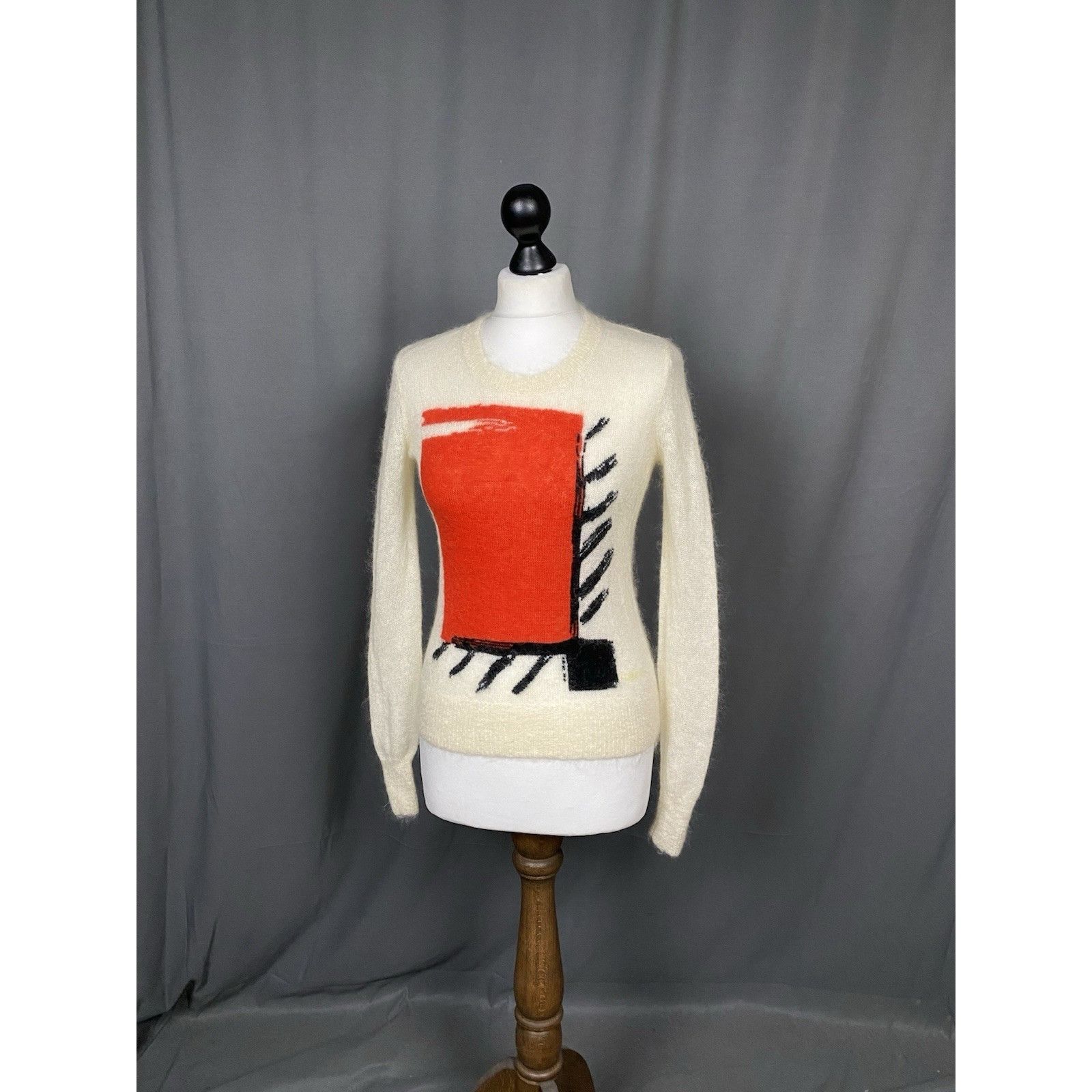 Burberry Burberry Graphic Print Women's Beige Cashmere Crewneck Sweat Size S / US 4 / IT 40 - 2 Thumbnail