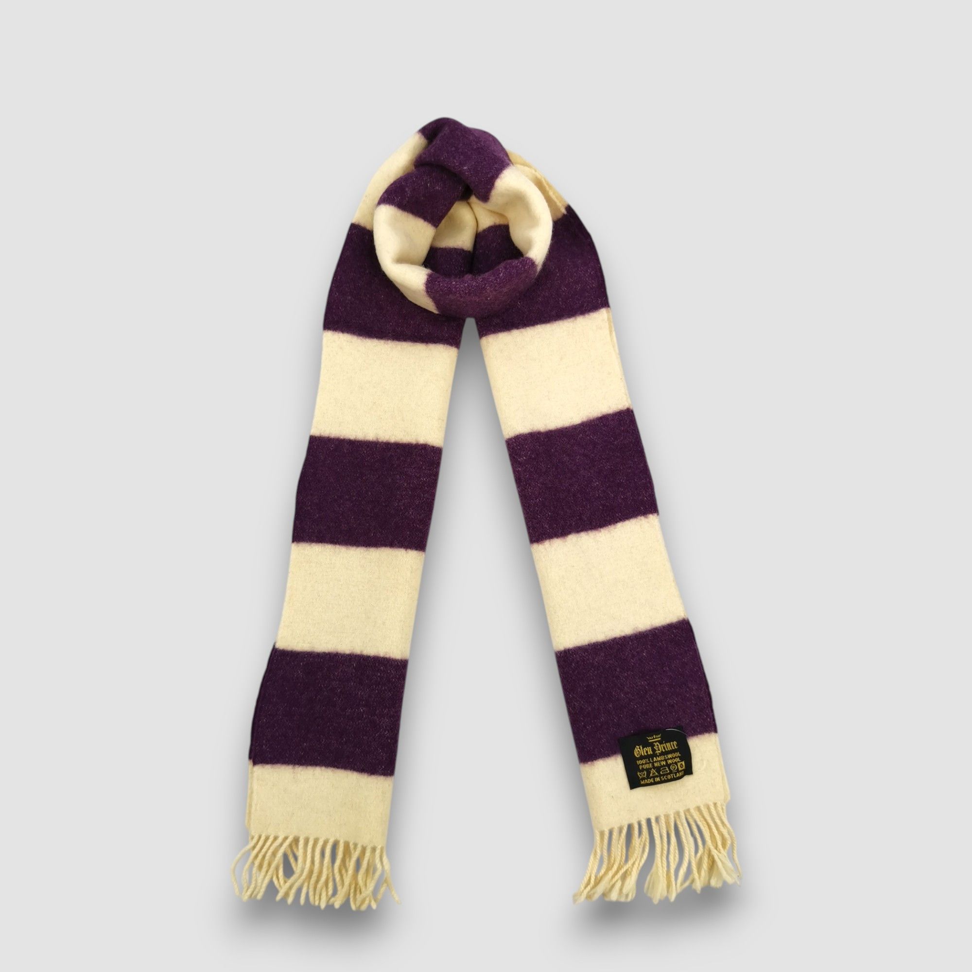 Vintage Vintage Glen Prince Scarf Striped Neckwear Wool Scarves Size ONE SIZE - 4 Thumbnail