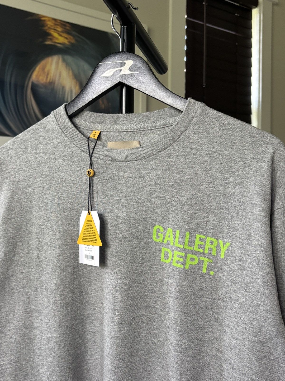 Gallery Dept. GALLERY DEPT LONG SLEEVE NEON GREEN LOGO TEE Size US L / EU 52-54 / 3 - 6 Thumbnail