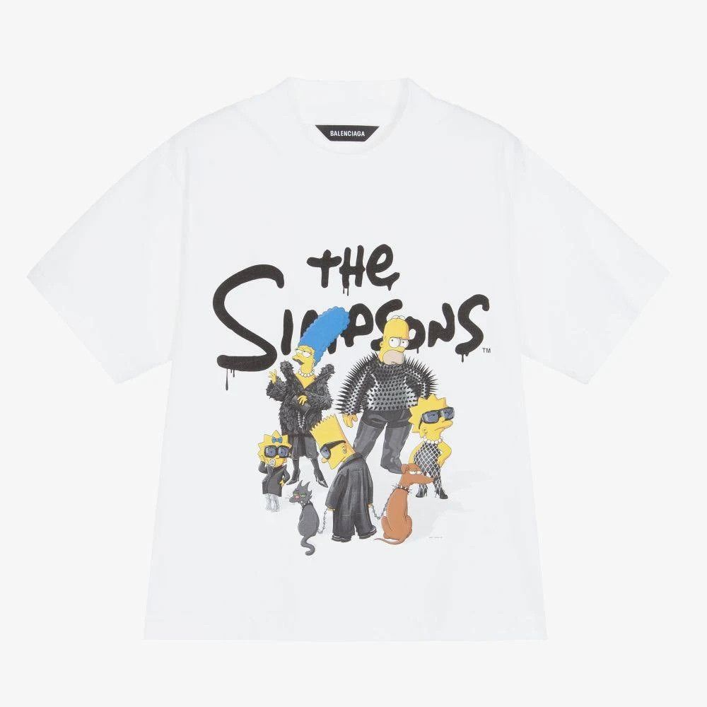 Balenciaga o1s1rm0224 Kids T-Shirt in White Size US XXS / EU 40 - 1 Thumbnail