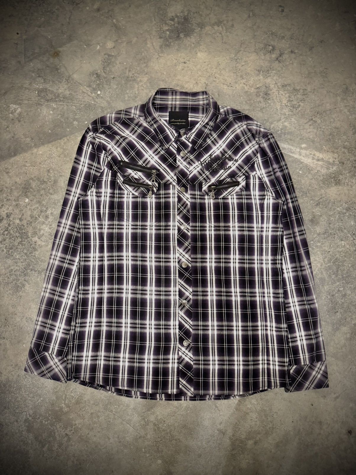 Japanese Brand Rare Roushatte Punk Plaid Flannel Size US L / EU 52-54 / 3 - 1 Thumbnail