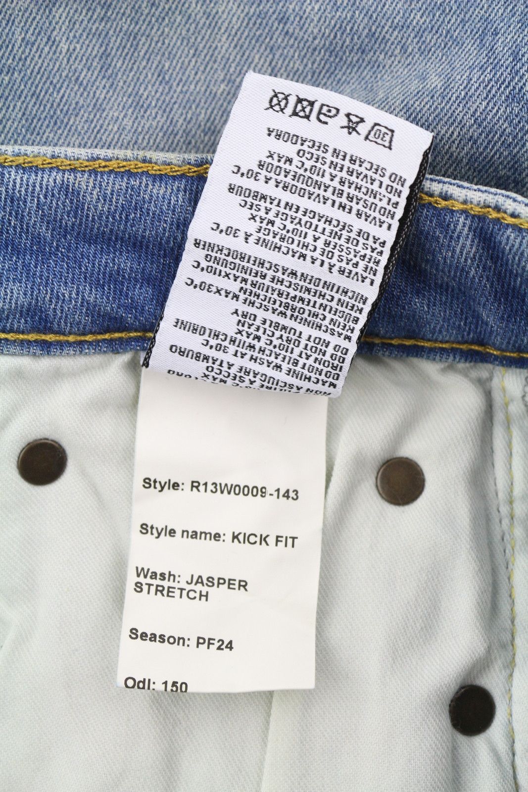R13 KICK FIT 28 Jasper Stretch Washed Faded Ankle Cropped 86332 Size 28" / US 6 / IT 42 - 8 Thumbnail