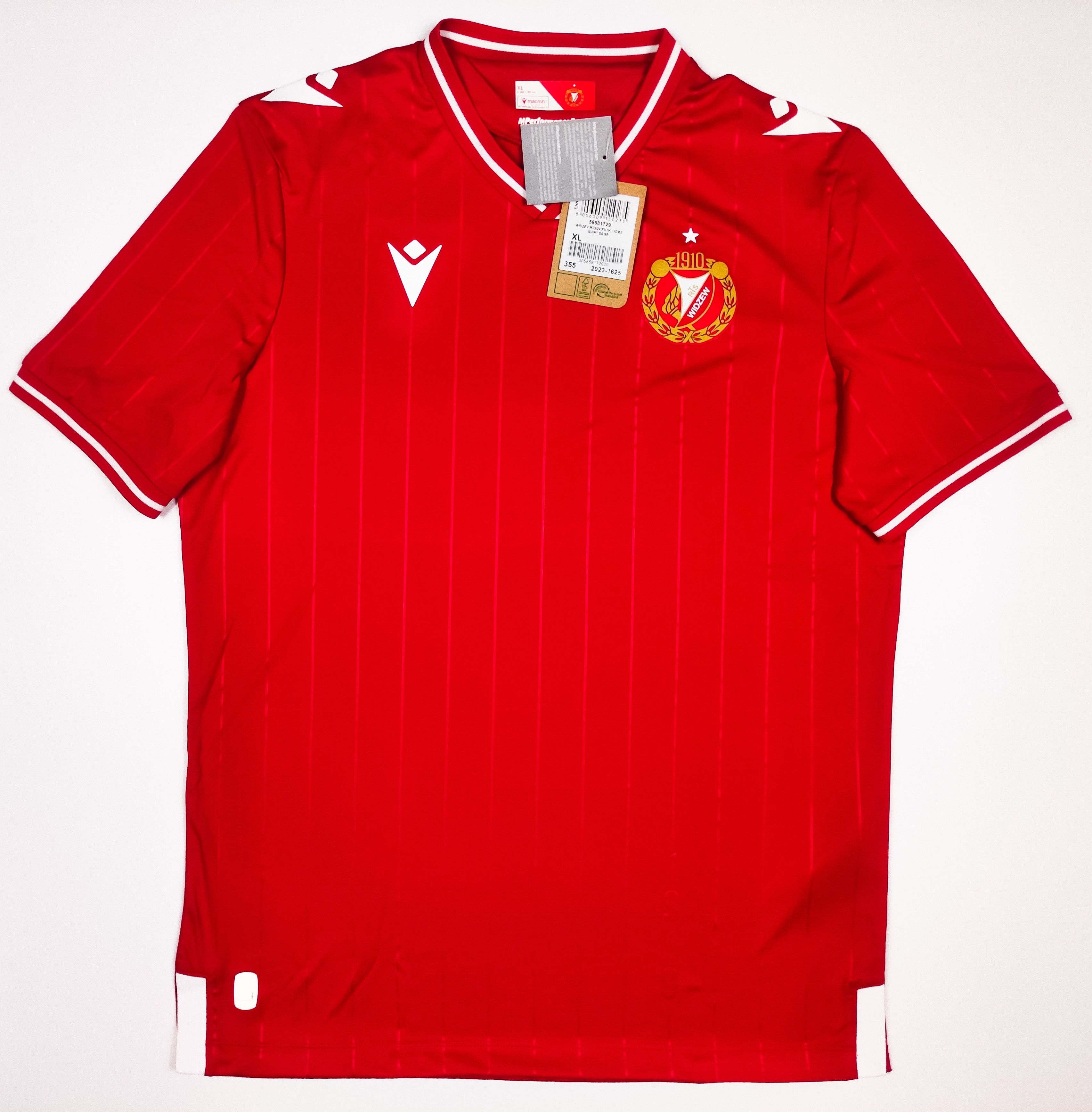 Macron BNWT RTS Widzew Łódź 2023 2024 Macron Home Shirt Kit Jersey Size US XL / EU 56 / 4 - 1 Thumbnail