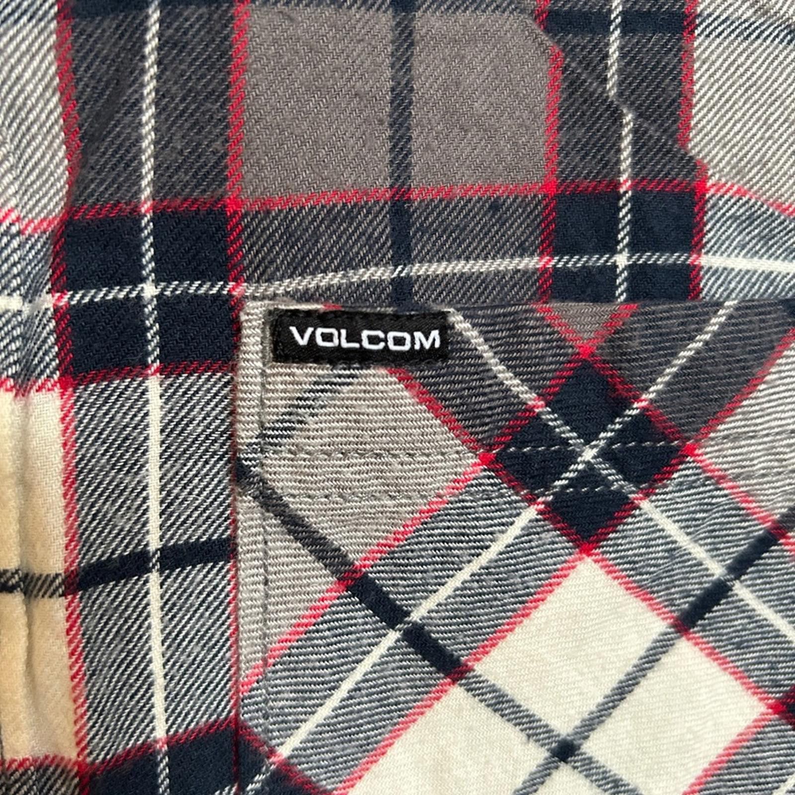 Volcom Volcom Black, Gray & Red-Trim Plaid Lightweight Shirt Jacket Size US M / EU 48-50 / 2 - 3 Thumbnail
