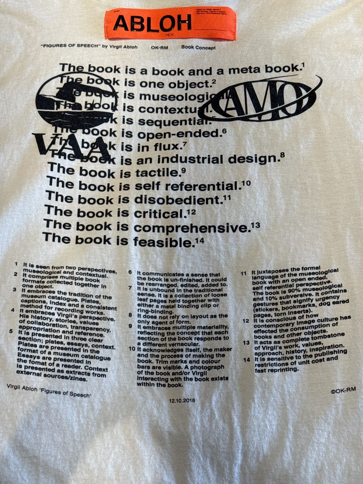 Off-White Off-White Figures of Speech MCA Chicago 2019 Size US XL / EU 56 / 4 - 10 Thumbnail