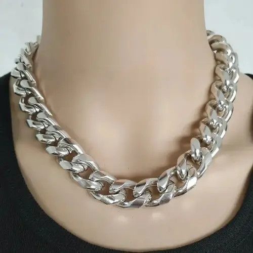 Jewelry Gothic Chunky chain Choker Necklace Size ONE SIZE - 2 Thumbnail