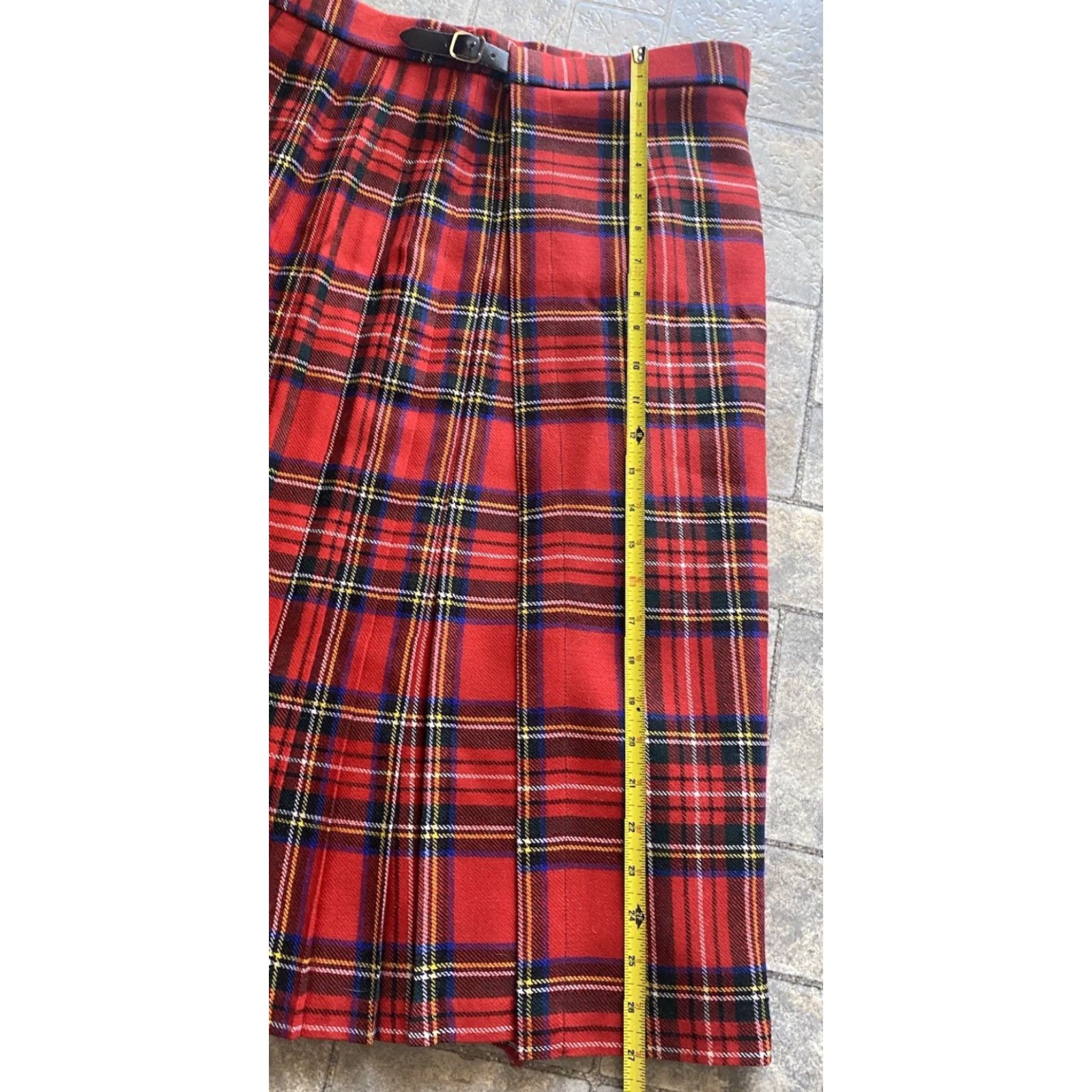 Industrie Highland Home Industries Skirt Women's 14 Red Plaid Wool Scotland 100% Pure Wool Multicolor Plaid Women Size 36" / US 14 / IT 50 - 4 Thumbnail