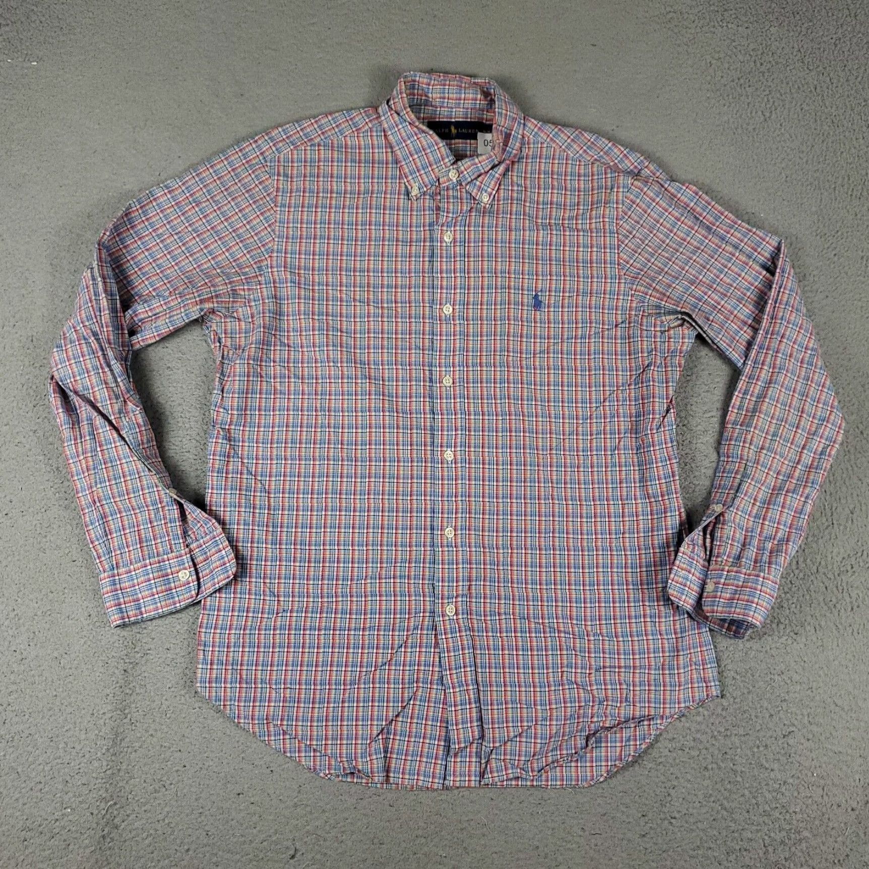 Ralph Lauren VINTAGE Ralph Lauren Shirt Men Size Medium Long Sleeve Button-Up Plaid Cotton Blue Red Fall Winter Size US M / EU 48-50 / 2 - 3 Thumbnail