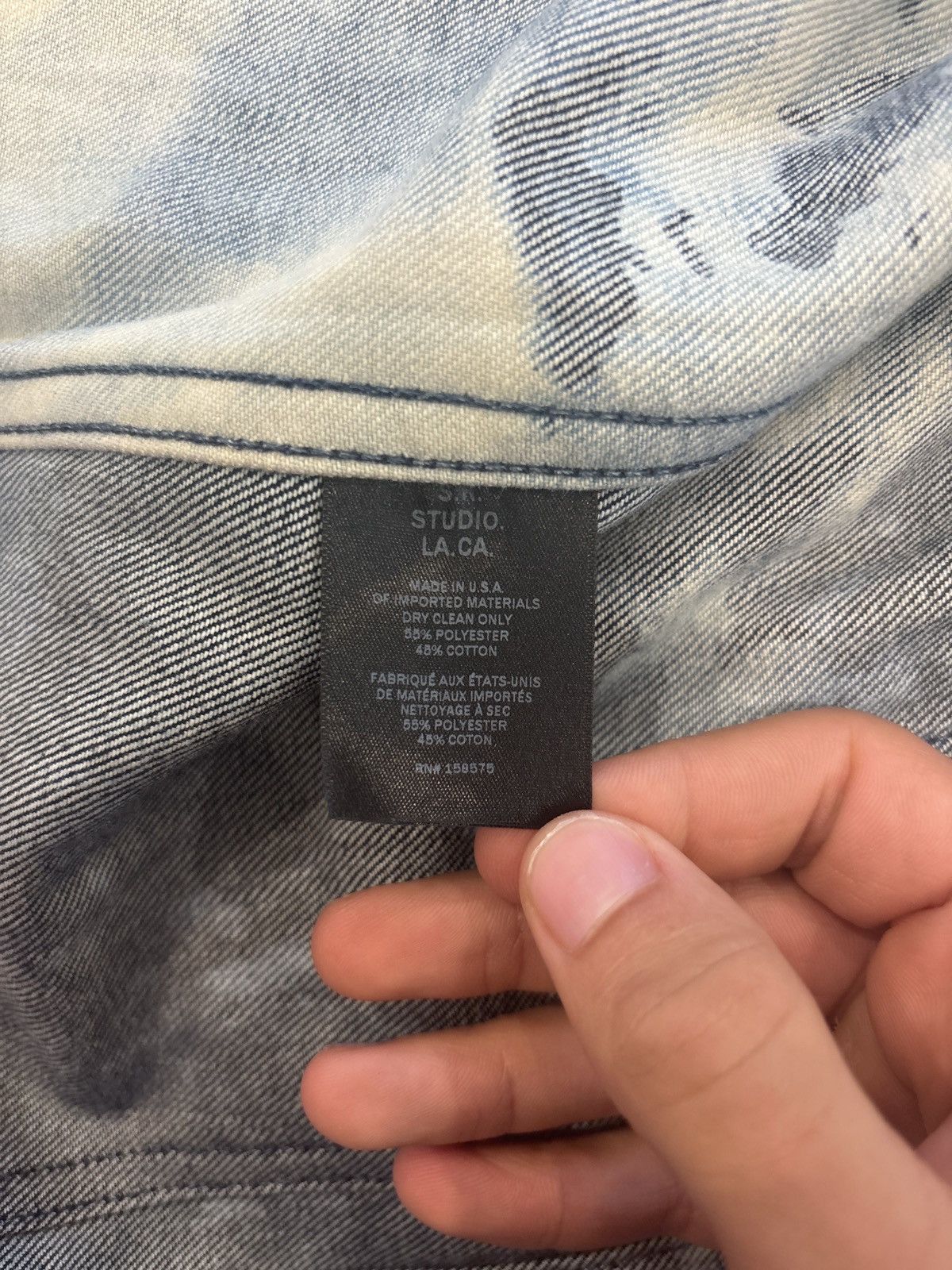 Sterling Ruby SR Studio HAND-BLEACHED INDIGO SOTO STRAIGHT CUT JEAN JACKET Size US M / EU 48-50 / 2 - 8 Thumbnail