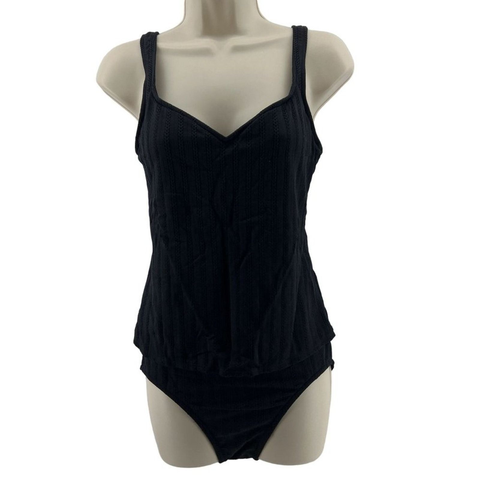 Jantzen Jantzen Black Textured Tankini 3 PC Set Size 8 Size M / US 6-8 / IT 42-44 - 3 Thumbnail
