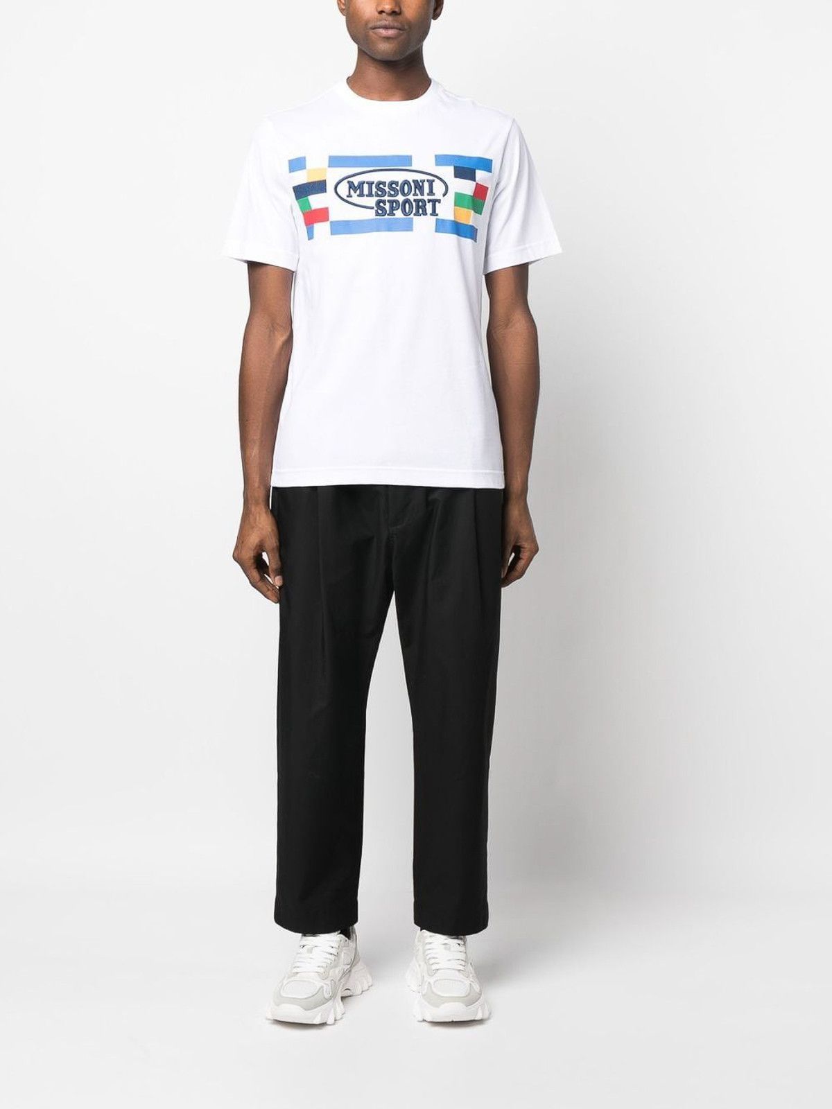Missoni o1y0225 Logo Crewneck T-Shirt in White Size US XXL / EU 58 / 5 - 5 Thumbnail
