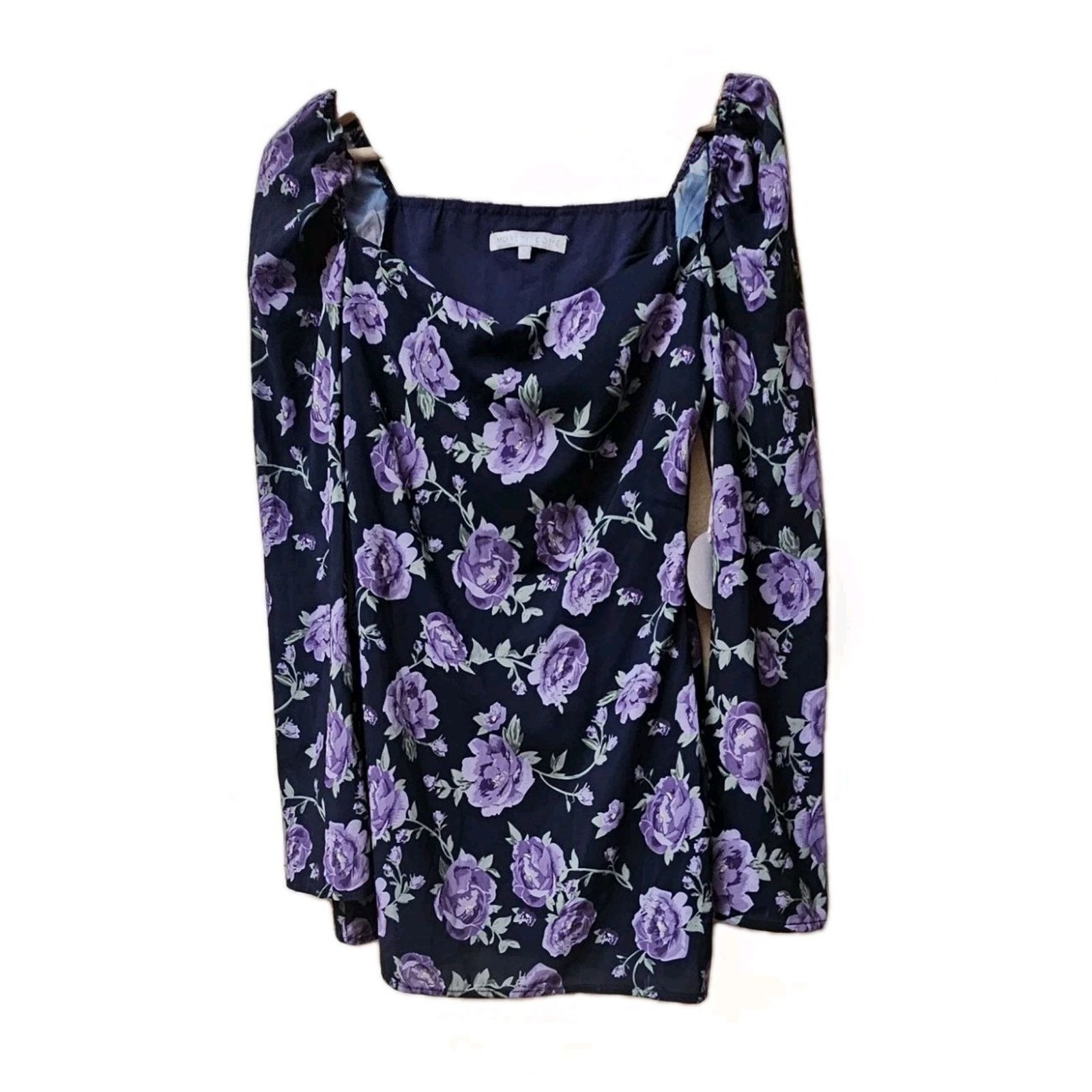 Other MORE TO COME Long Sleeve Mini Purple Floral Dorit Dress Size S / US 4 / IT 40 - 3 Thumbnail