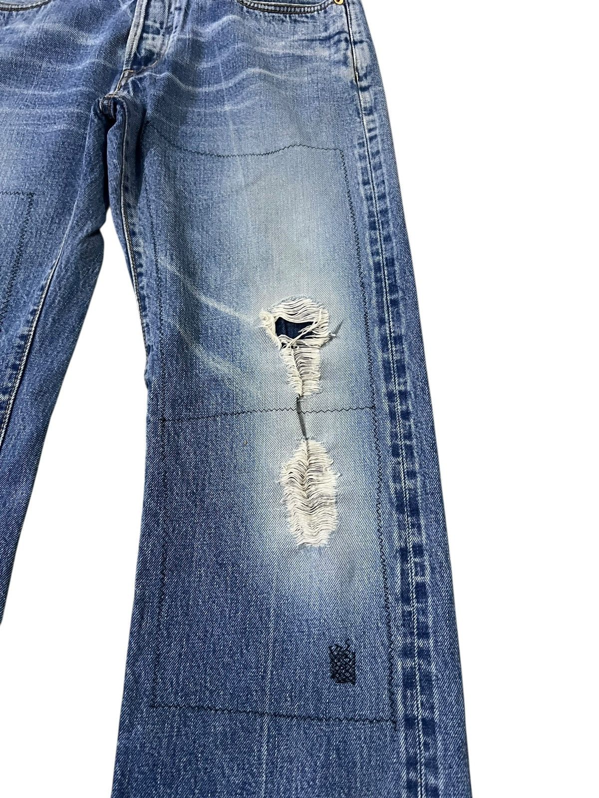 Blue Blue Japan Vintage Blue Blue Japan Patchwork Selvedge Jean Size US 29 - 12 Thumbnail