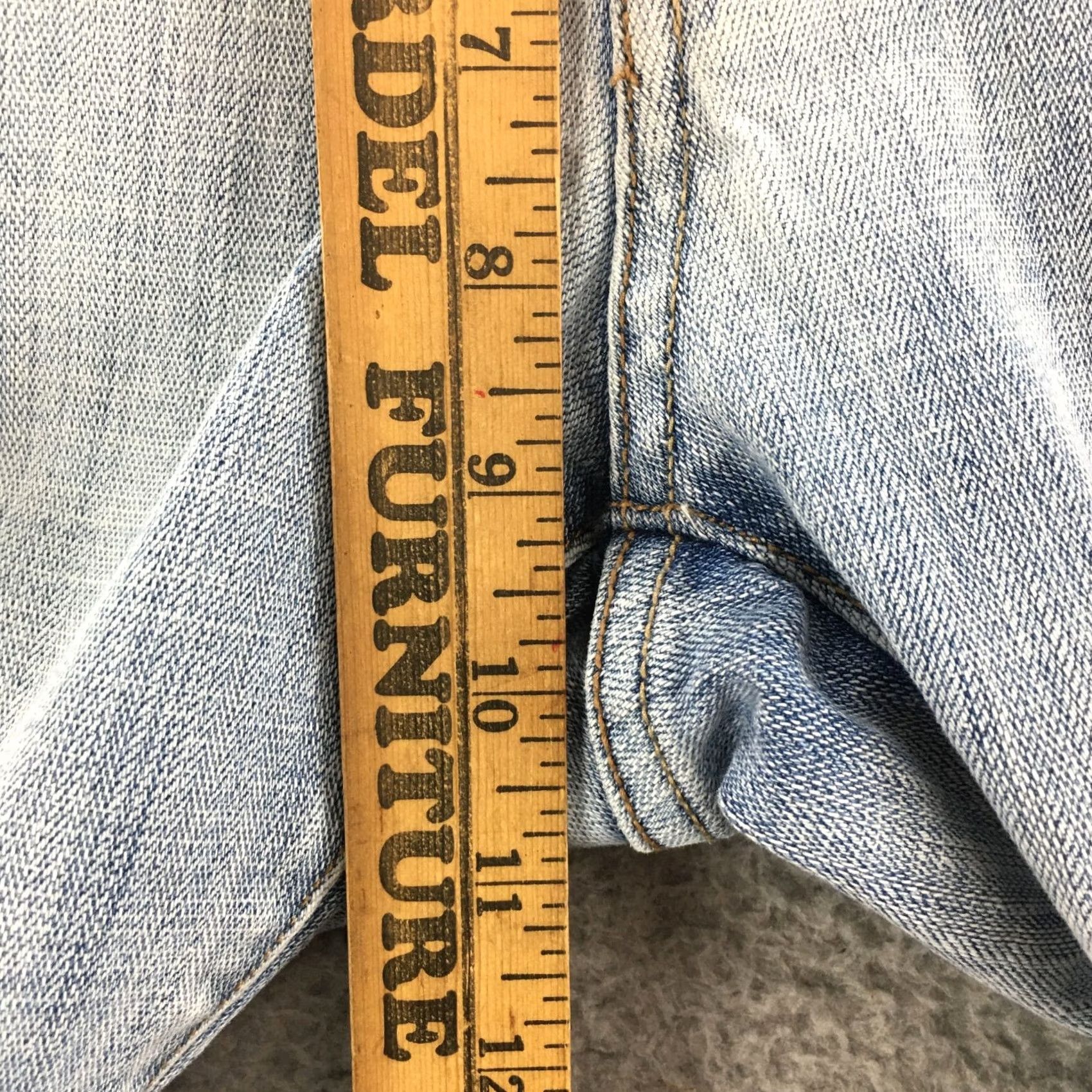 Denime Cello Jeans Womens 7 Blue Light Wash Denim Straight Zip Fly Distressed Size 28" / US 6 / IT 42 - 7 Thumbnail