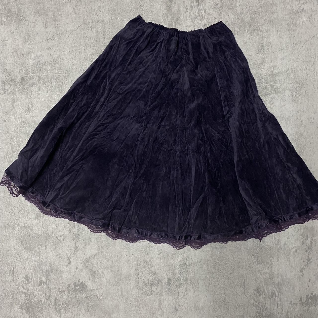 Other Gothic purple velvet lace midi skirt #gothicfashion Size 32" / US 10 / IT 46 - 1 Thumbnail