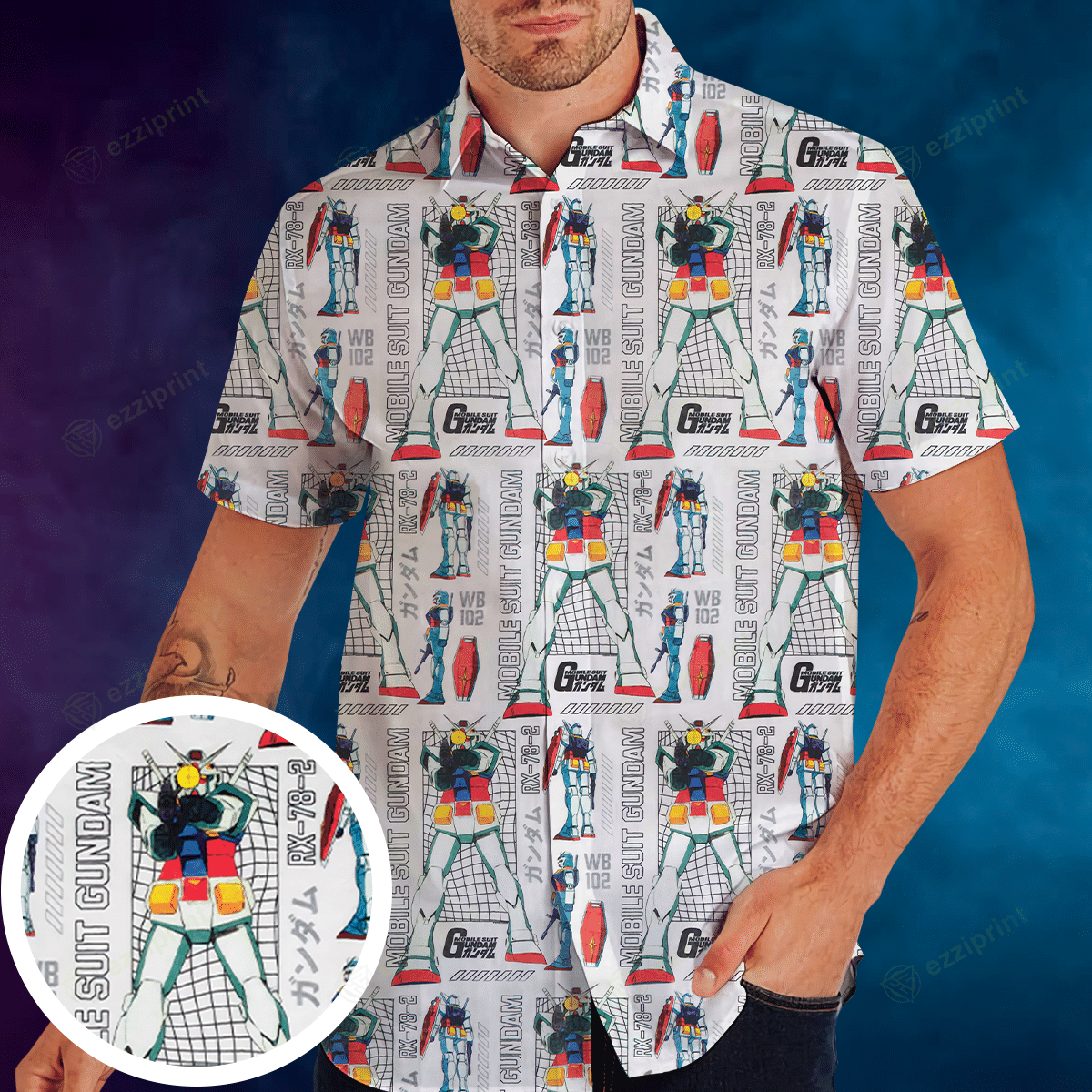 Designer × The Unbranded Brand Mobile Suit Gundam Pattern Button Down Shirt Size US M / EU 48-50 / 2 - 1 Thumbnail