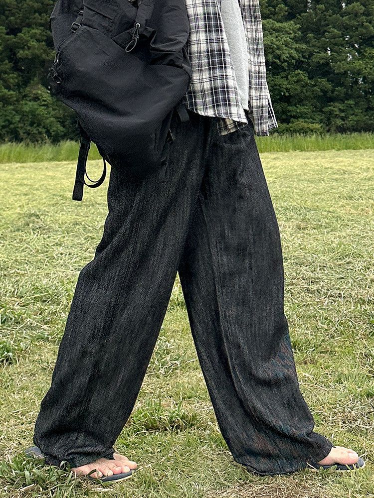 Japanese Brand × Jean Retro casual loose wide leg straight leg jeans Size US 32 / EU 48 - 2 Thumbnail