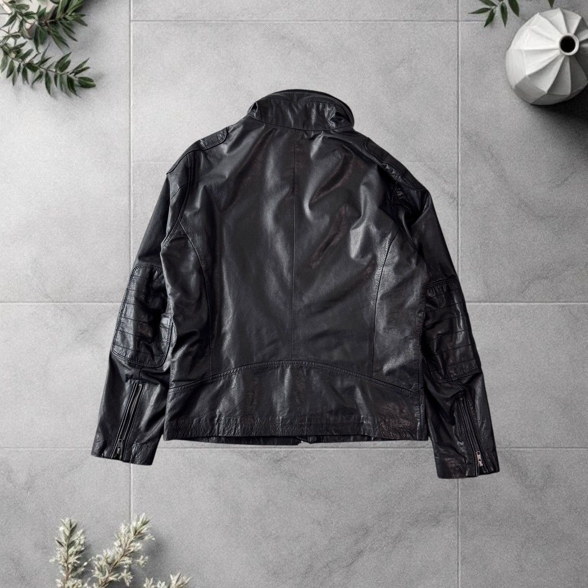 Diesel Diesel Leather Jacket Model J-BO-2 Black Biker Avirex Style Size US XXL / EU 58 / 5 - 12 Thumbnail