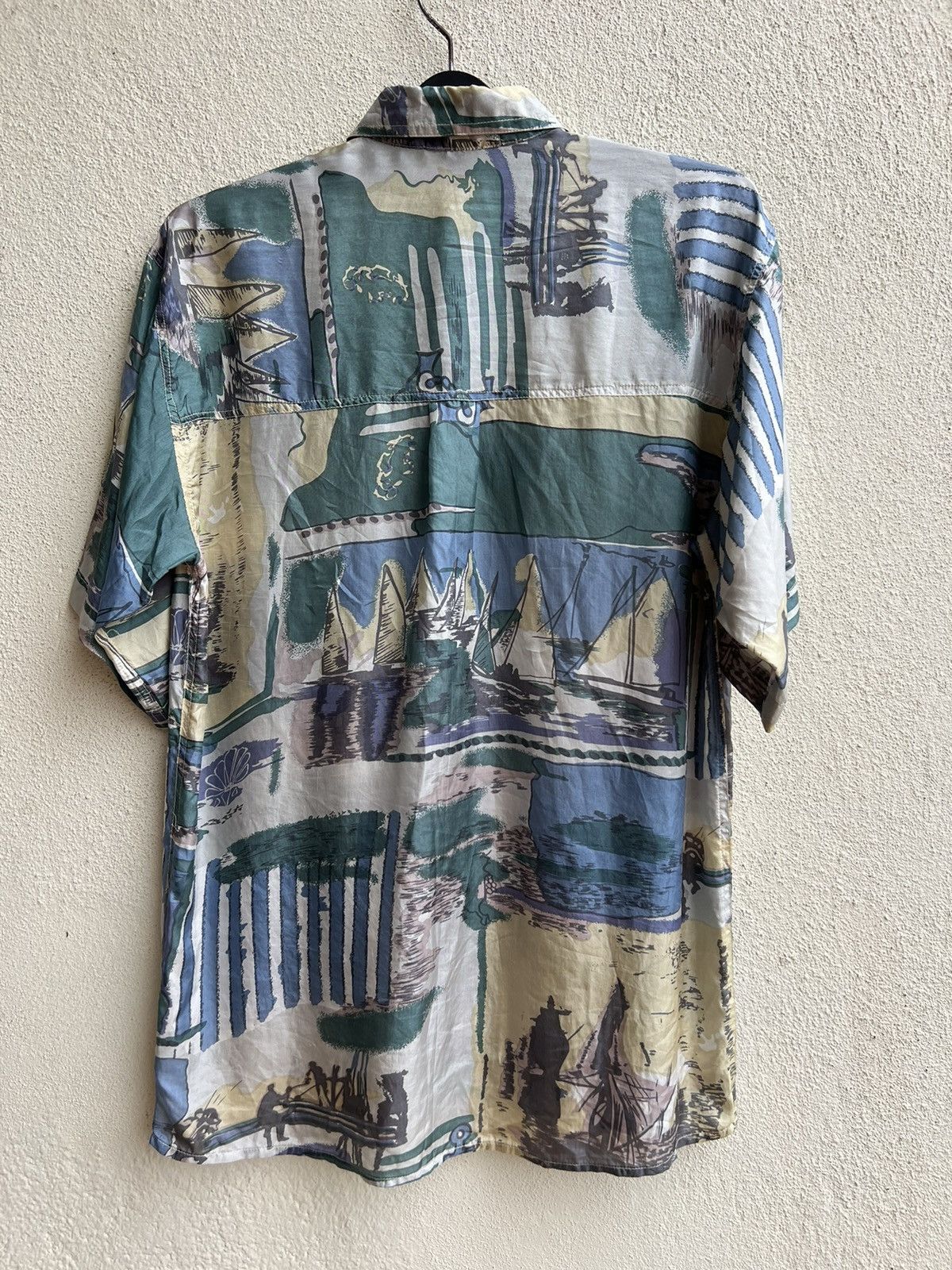 Vintage RARE! Vintage 90s PURE 100% Silk Oversized Hawaiian Shirt Size US M / EU 48-50 / 2 - 14 Thumbnail