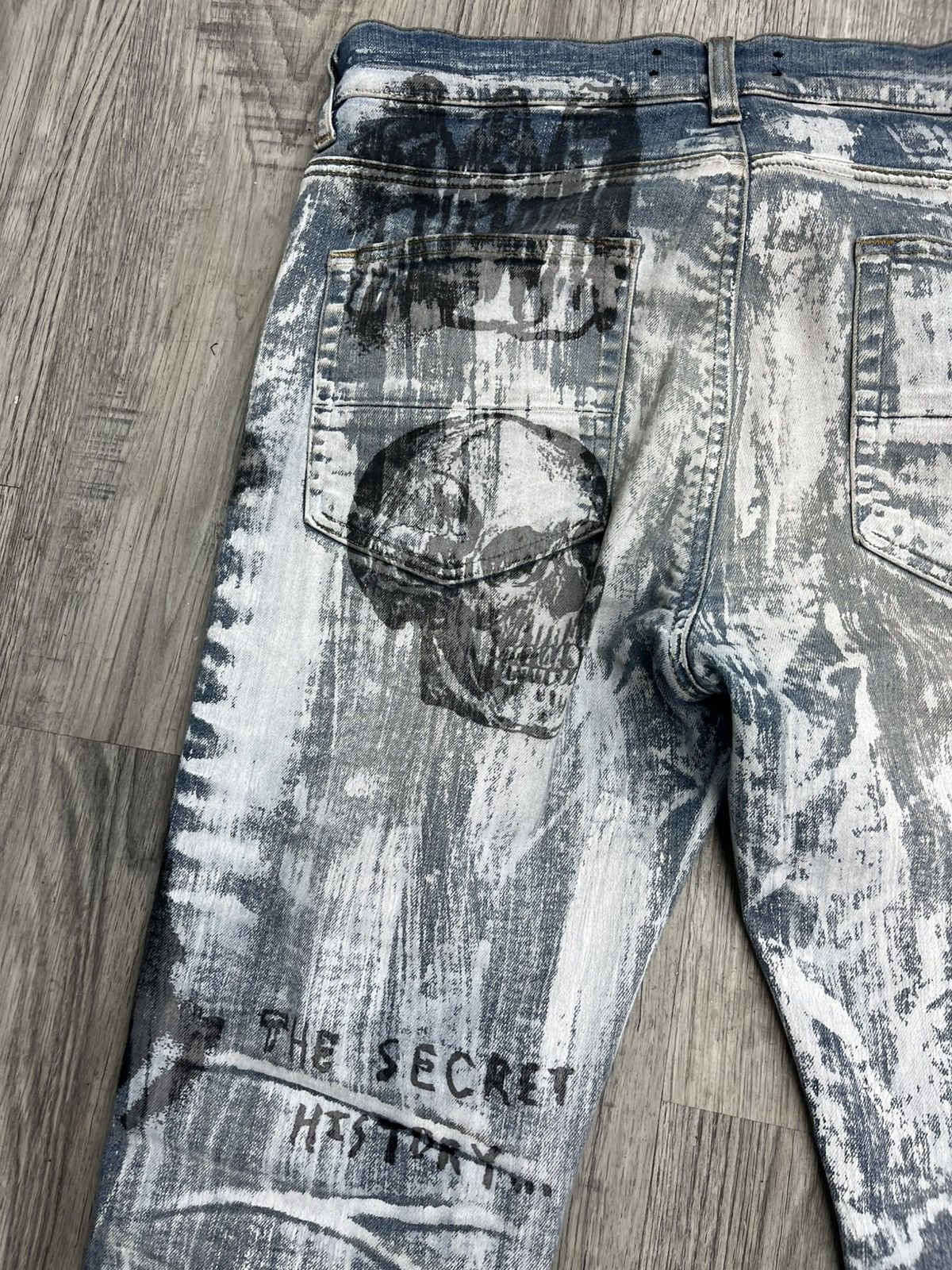 Amiri × Wes Lang Amiri x Wes Lang MX1 Demin Sketch jeans ‘Painted Indigo’ Size US 33 - 10 Thumbnail