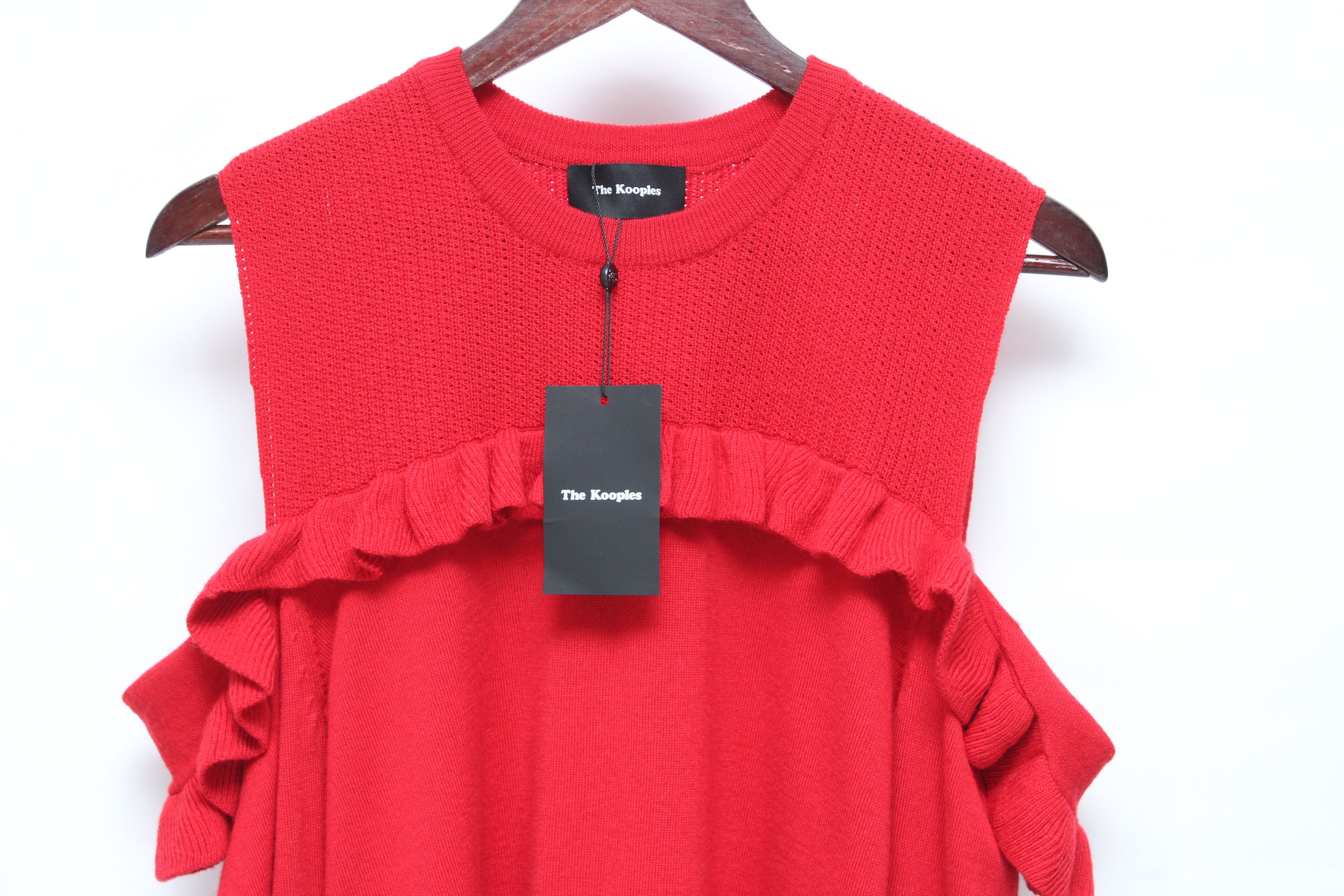 The Kooples The Kooples NWT Red Merino Wool Ruffle Sweater Size M / US 6-8 / IT 42-44 - 4 Thumbnail