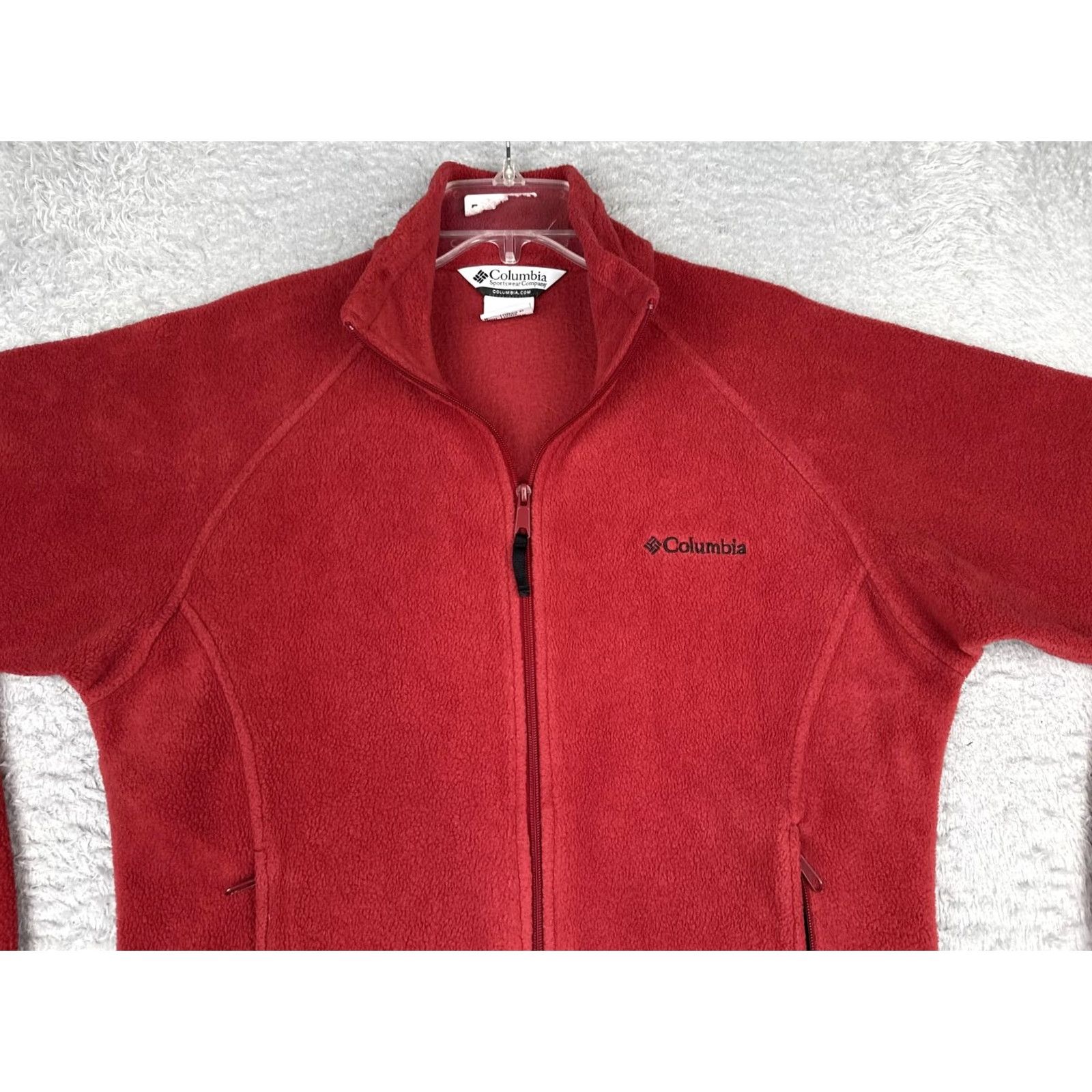 Vintage Columbia Jacket Womens M Red Fleece Full Zip Pockets Outdoor Hiking Warm Size M / US 6-8 / IT 42-44 - 4 Thumbnail