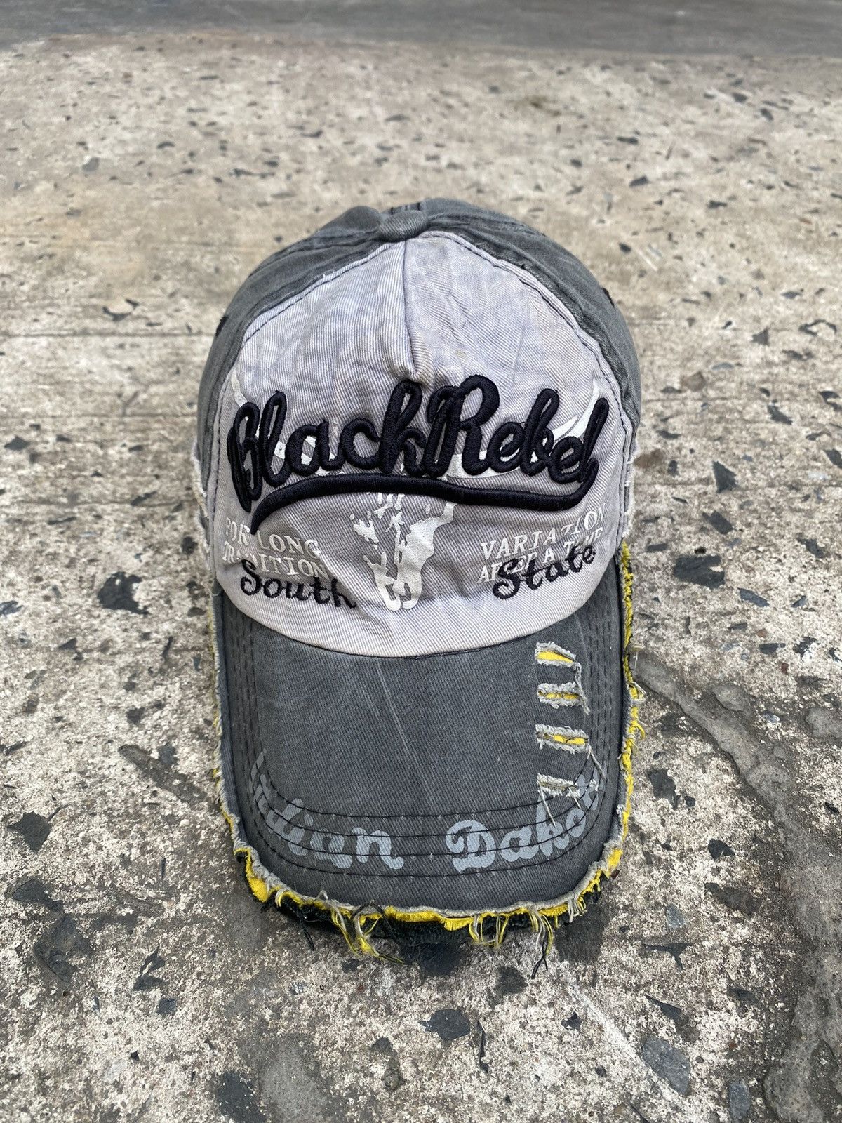 Japanese Brand × Vintage Vintage Black Rebel Indian Dakota Distressed Hats Size ONE SIZE - 1 Thumbnail