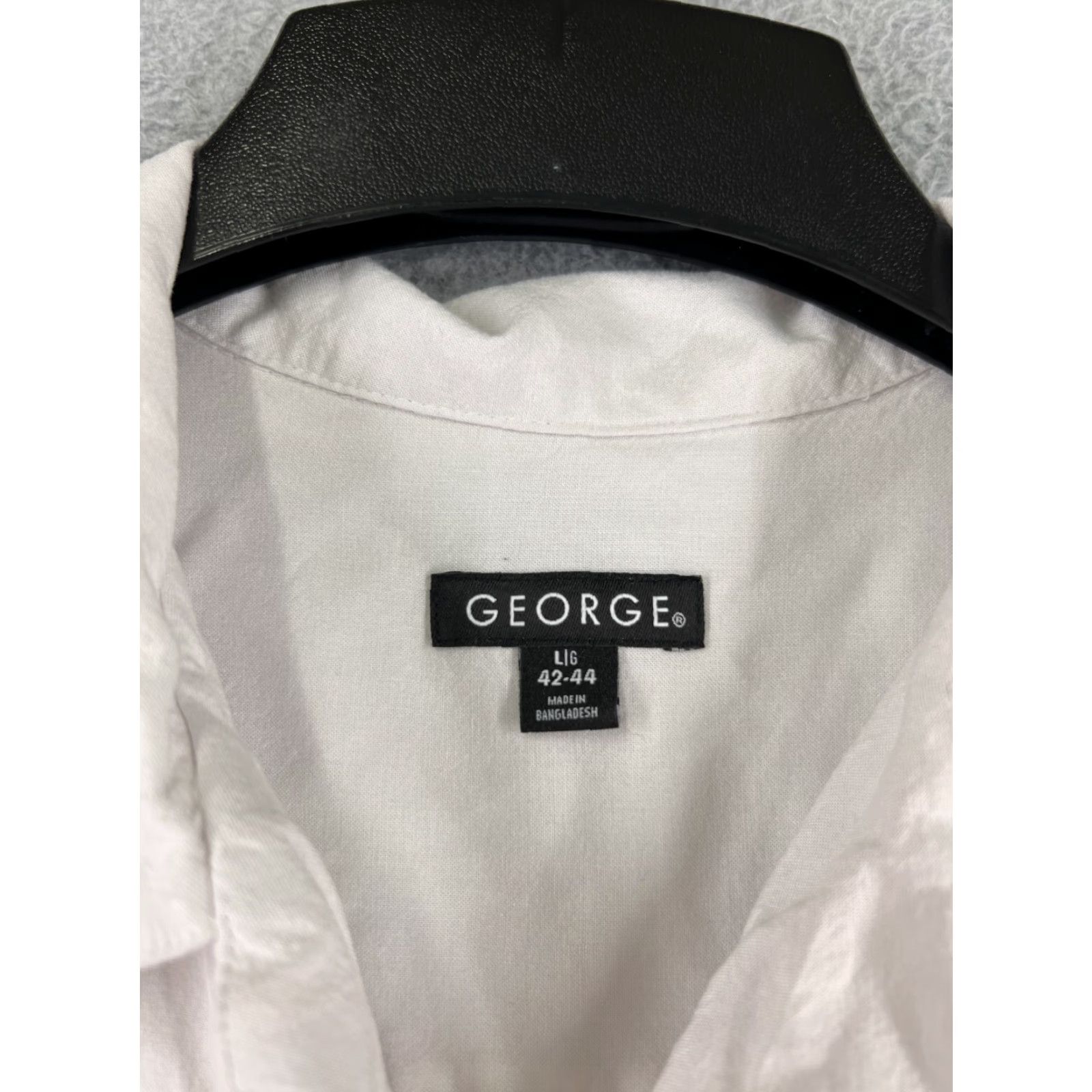 George George Shirt Adult Large White Floral Palm Island Print Button Up Hawaiian Rayon Size US L / EU 52-54 / 3 - 6 Thumbnail