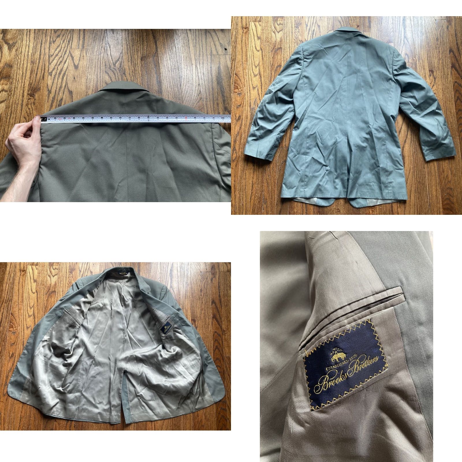 Brooks Brothers VINTAGE Brooks Brothers Sport Coat Jacket Green Notch Lapel 2-Button 40 Long Mens Regular Size US XXS / EU 40 - 8 Thumbnail